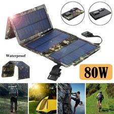 Portable Solar Power Bank Solar Panel Cell Phone Charger for Outdoor Camping US