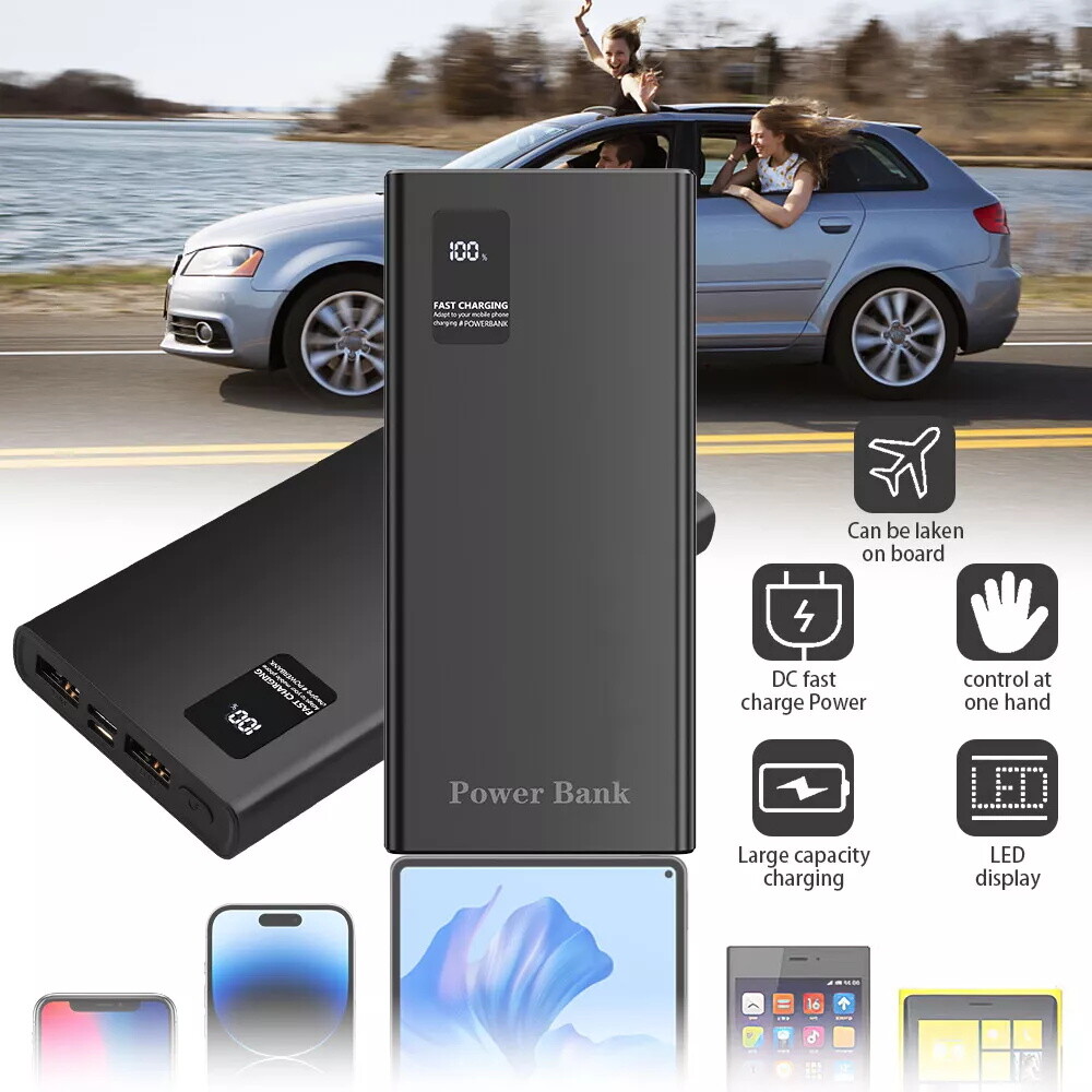 9000000mAh Portable Power Bank USB LCD External Battery Charger For Cell Phone-