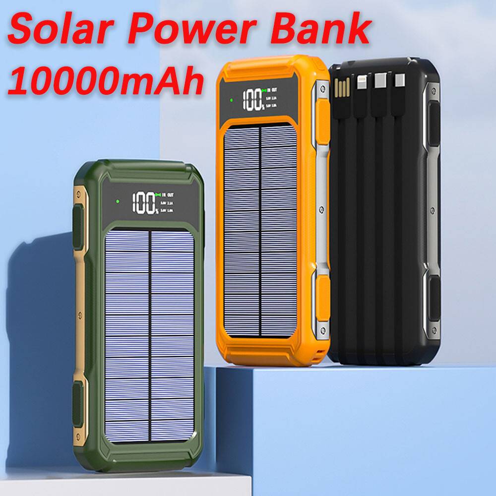 New Super 10000mAh 4 USB Portable Charger Solar Power Bank For Mobile Phone 2025
