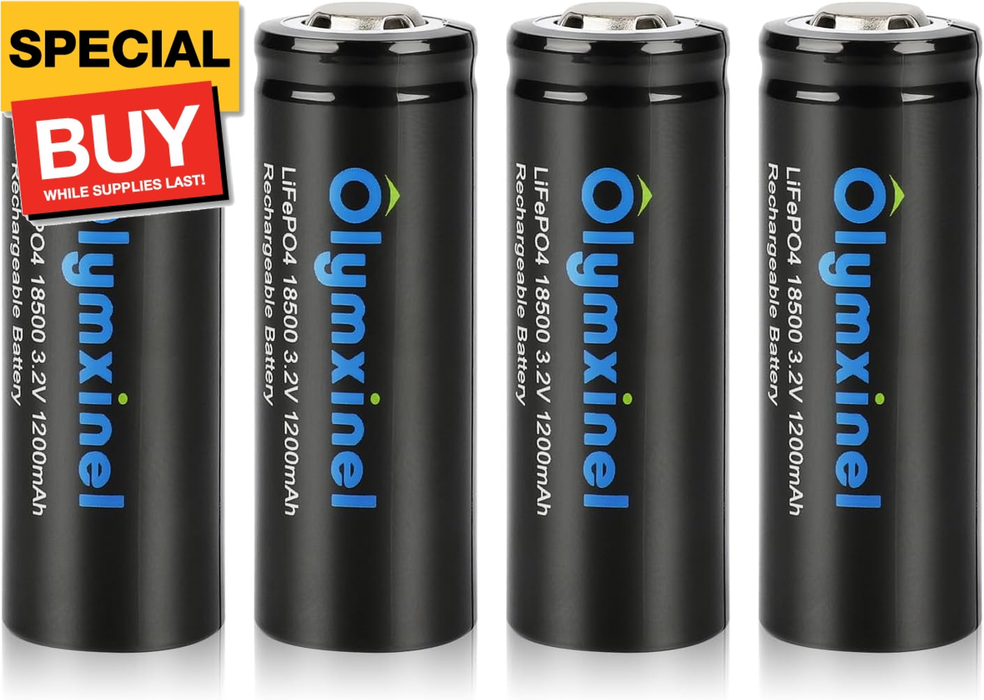 18500 3.2v Rechargeable Solar Batteries 1200mAh: LiFePO4 18500 3.2 Volt 1200mah