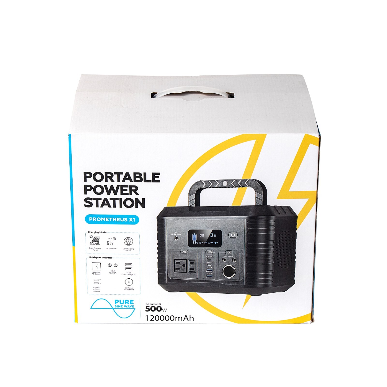 500W Portable Power Station Solar Generator for Outdoor Camping Trip Traveling