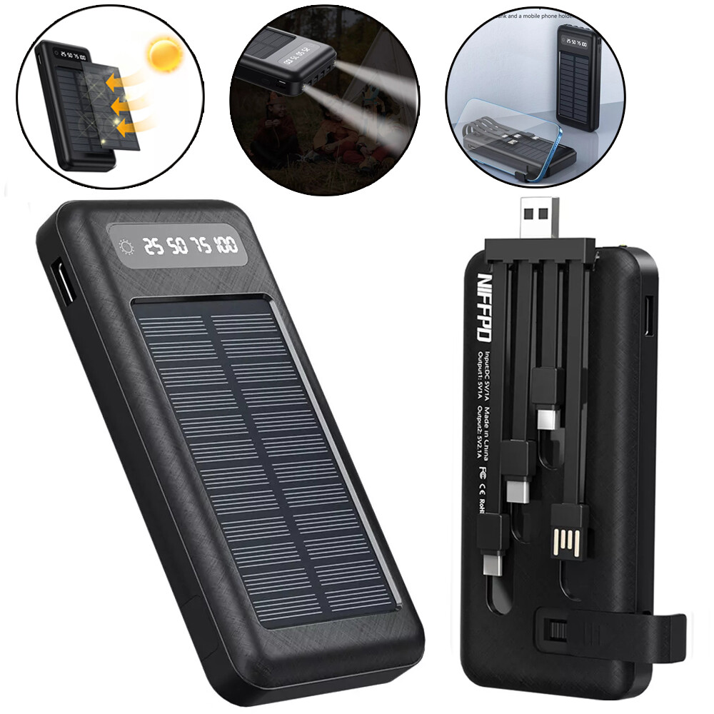 2025 4000000mAh Solar Power Bank 4 USB Portable Battery Charger For Cell Phone