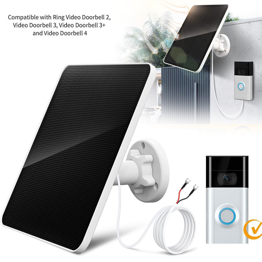 Solar Panel Charger 4W for Ring Video Doorbell 4/3/2 Solar Charger W/Power Cable