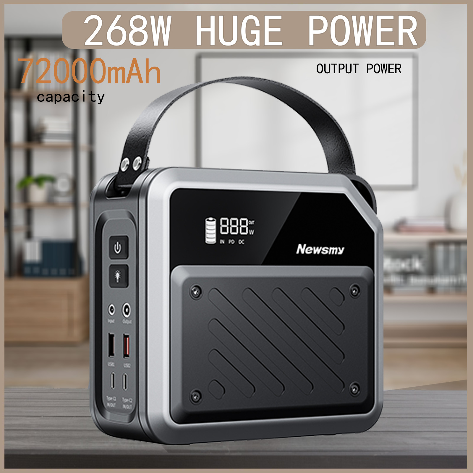 Newsmy Portable Power Station 268W – 270Wh – Solar Generator Power Supply