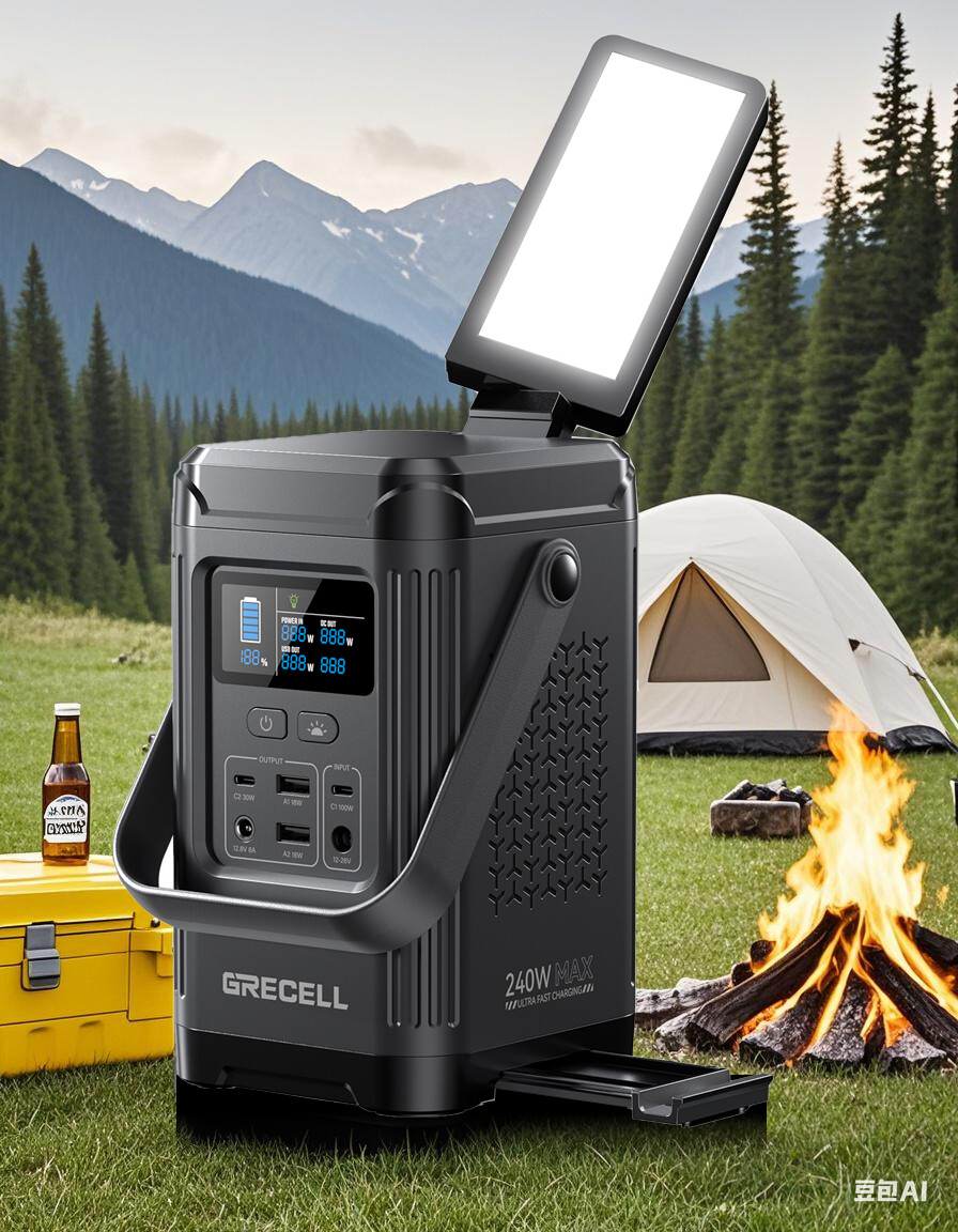 Grecell Portable Power Station Solar Generator  Battery Camping Travel Power