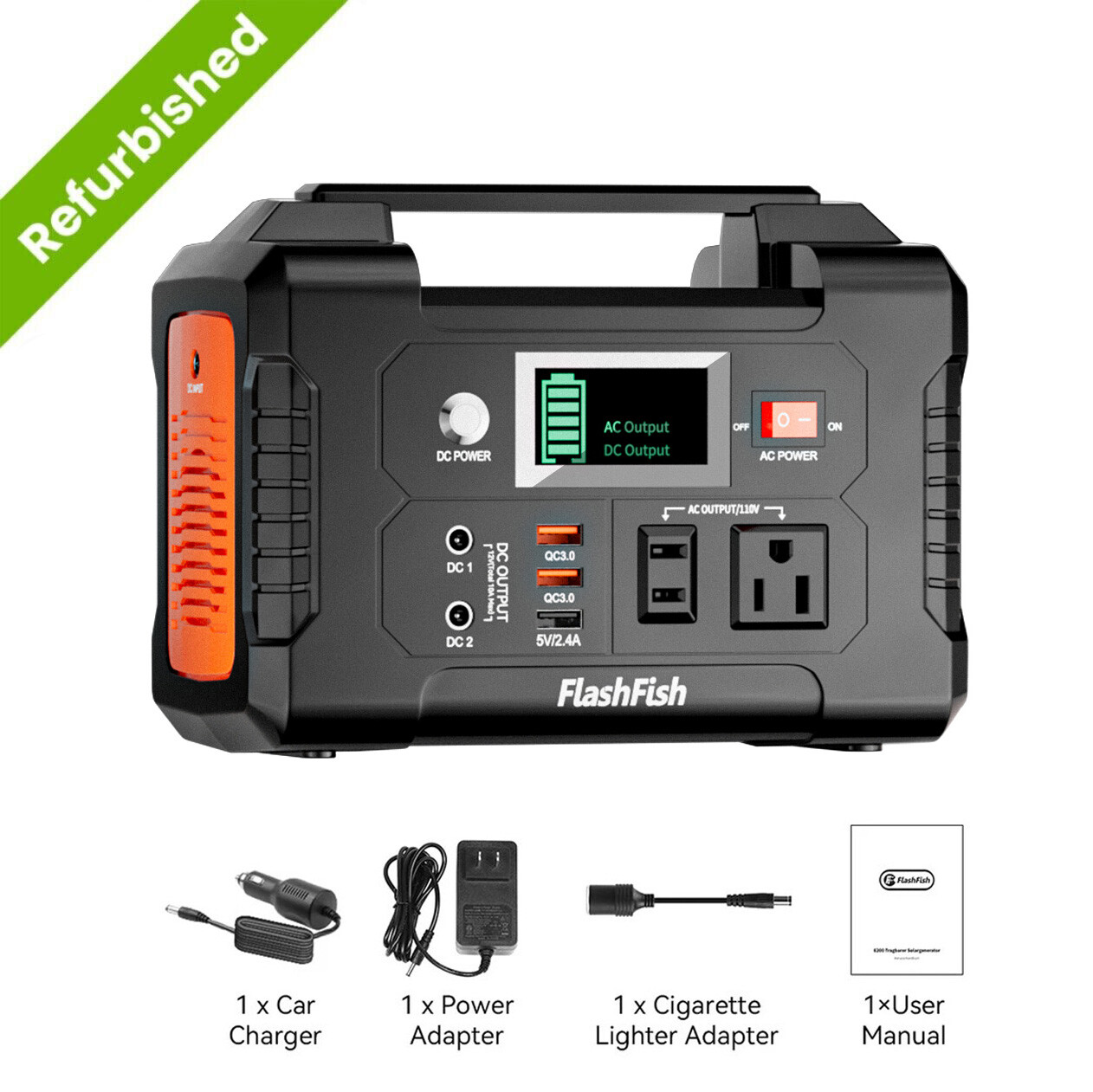 Flashfish 200W 151Wh Portable Power Station Generator Refurbished for Camping