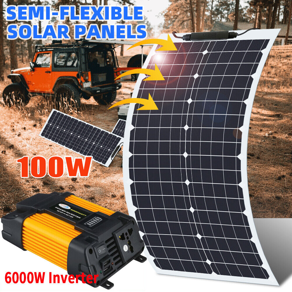 6000W Solar Panel Kit Solar Power Inverter Generator 100A Home 110V Grid System