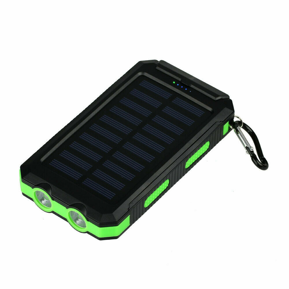 2025 Super 10000mAh USB Portable Charger Solar Power Bank For Cell Phone Green