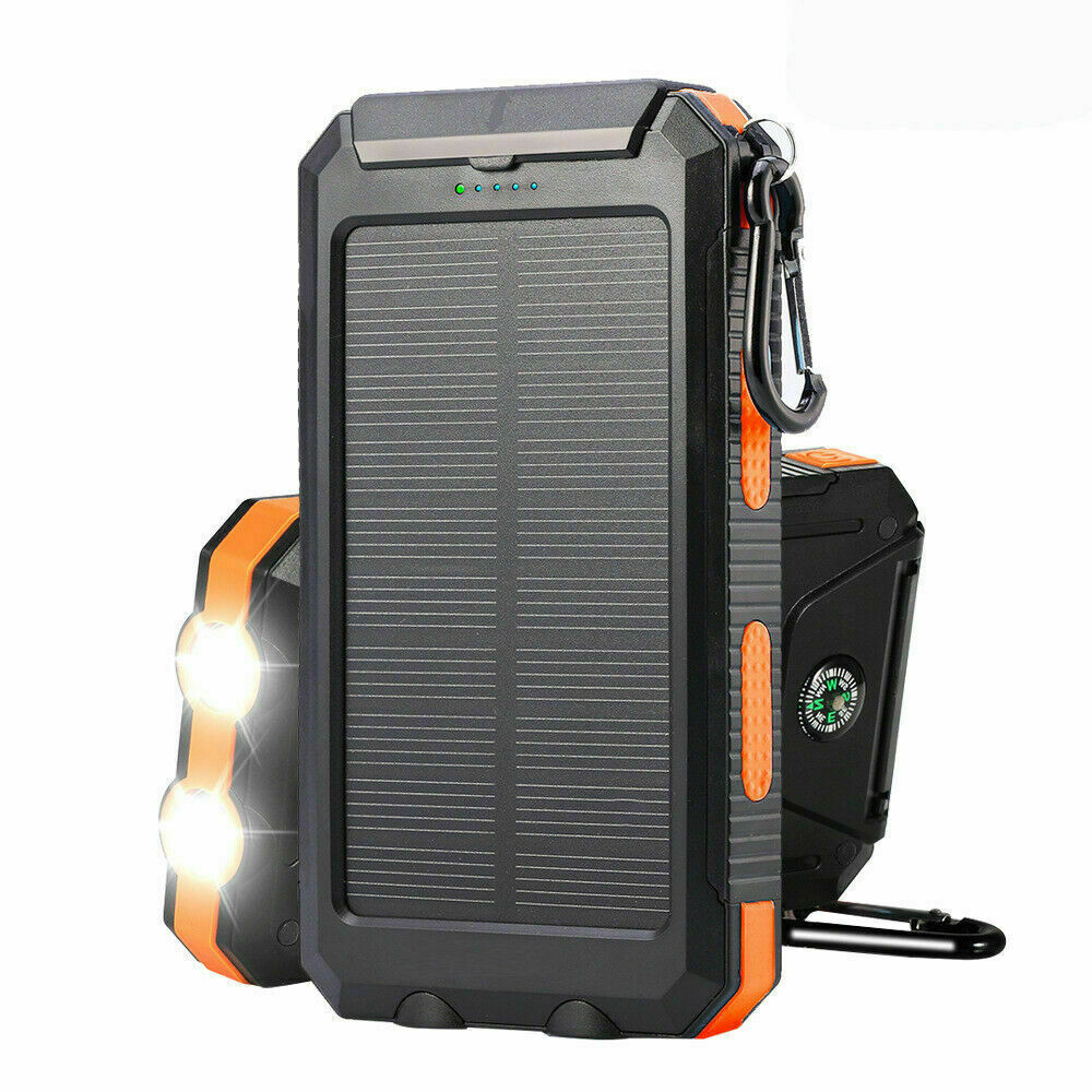 2021 Super 10000mAh USB Portable Charger Solar Power Bank For Cell Phone