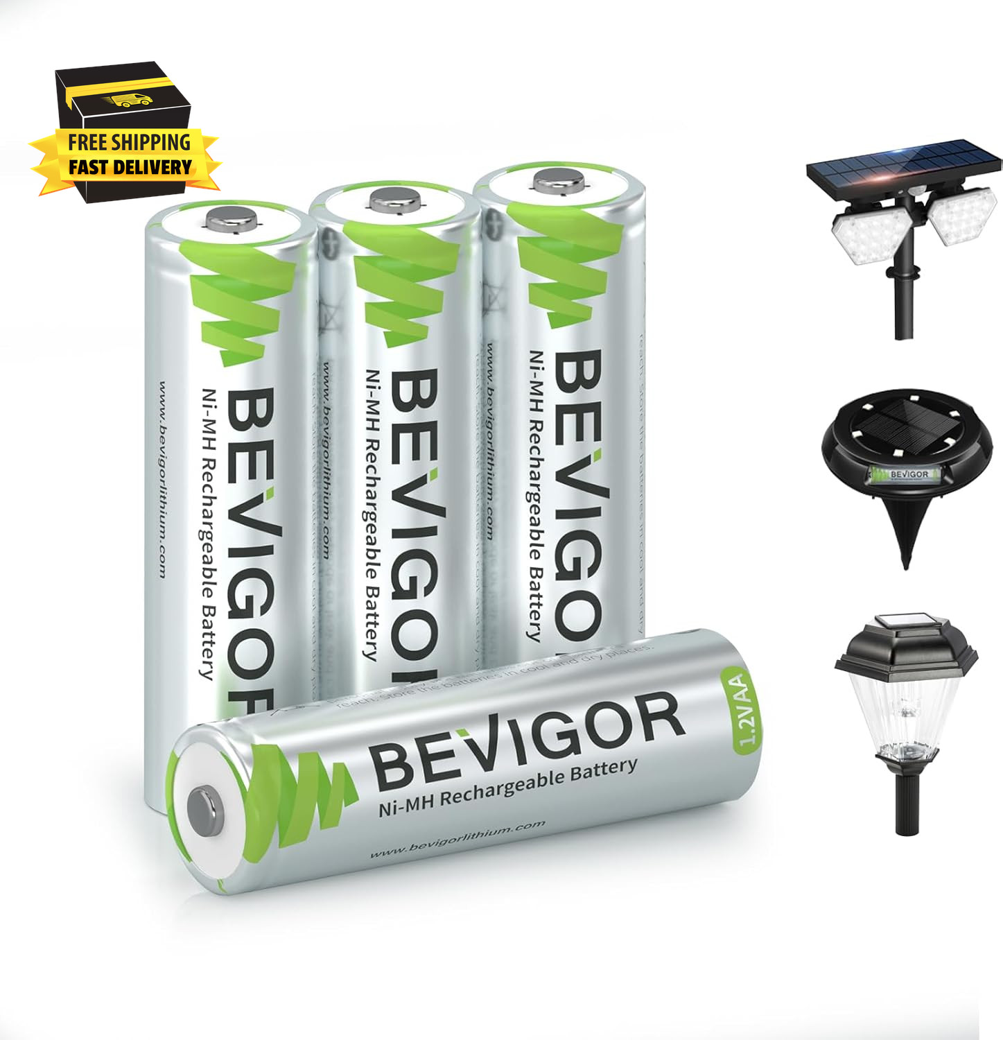 Rechargeable AA Batteries 4 Count, 1.2V Ni-Mh 1000Mah Pre-Charged High Capacity