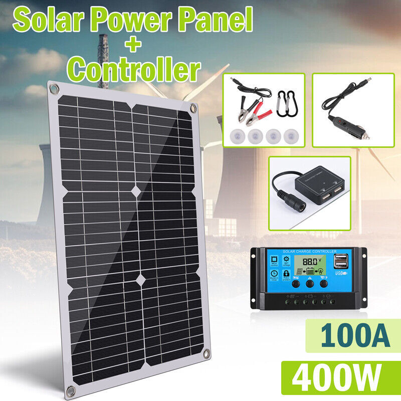 400 Watt Mono Solar Panel 12V Charging Off-Grid Battery Power RV Home Boat Camp