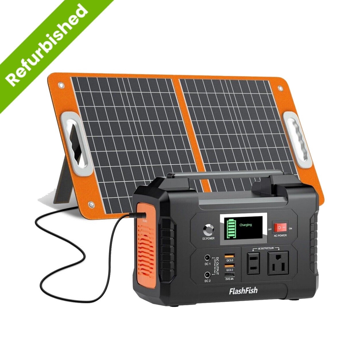 Flashfish 200W 151Wh Portable Power Station w/wo 60W 18V Solar Panel Refurbished