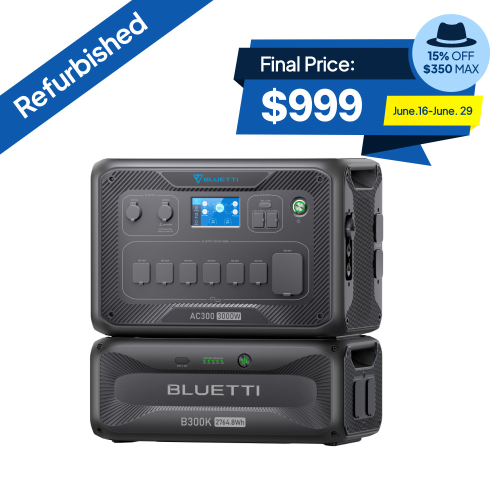 BLUETTI AC300+B300K 3000W 2764.8Wh Power Station Back-up Power Supply Off-grid