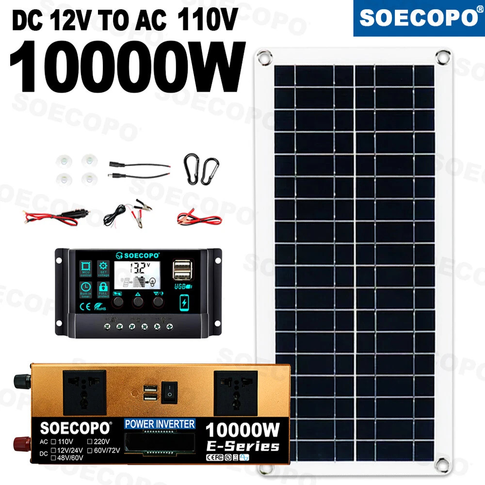 10000W Power Inverter Solar Generator With 220V 300W Solar Panel Complete Kit