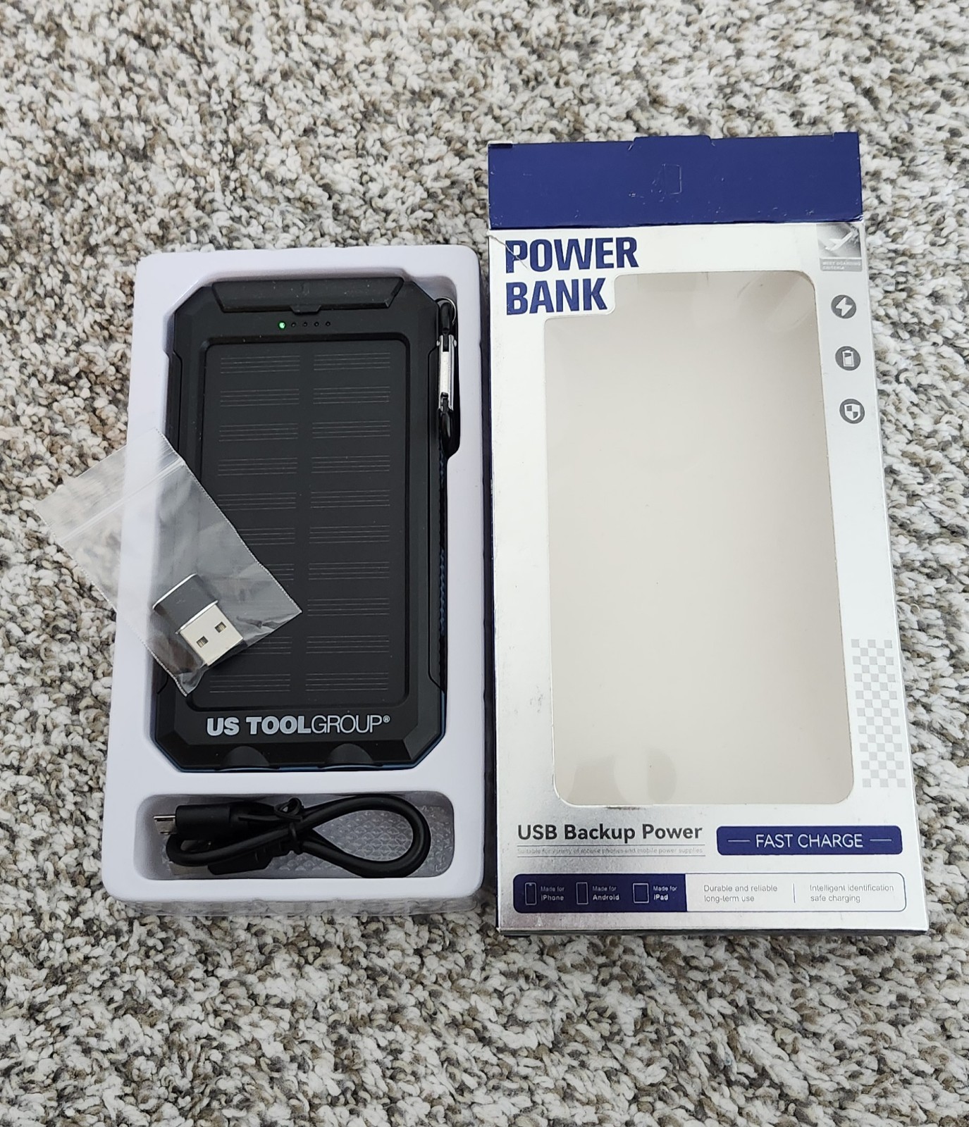 Solar Power Bank Qi Portable Charger  External Battery 20,000 MAh