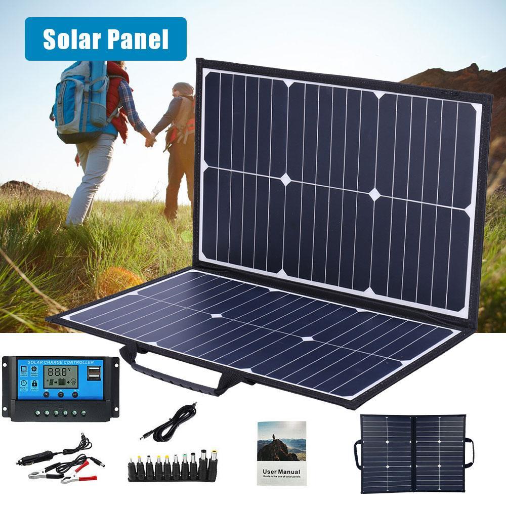 100W Foldable Portable Solar Panel Kit with Controller IP67 for Power Station RV