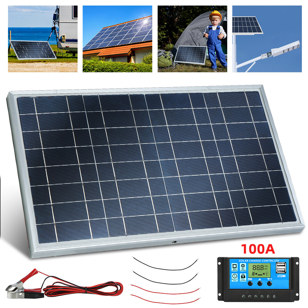 12V Solar Battery Trickle Charger W/Controller 30W Solar Panel Maintainer for RV