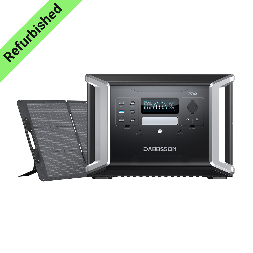 Solar Generator 2400W 1382Wh Power Station with 210W Solar Panel Portable LFP