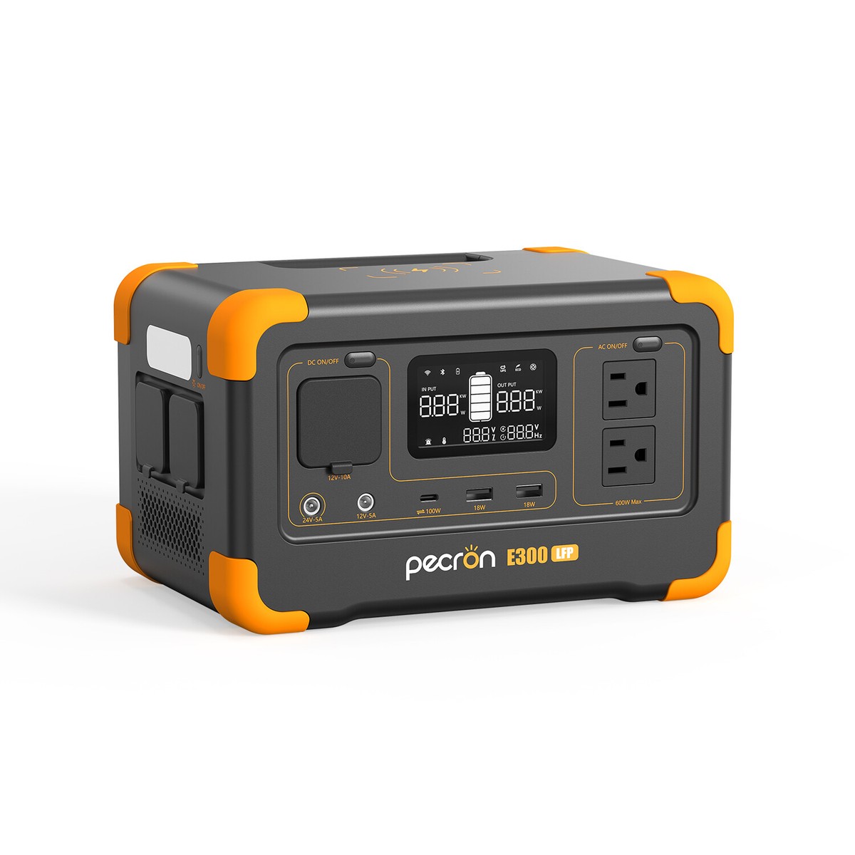 PECRON 288Wh 600W Portable Power Station Generator 100W Solar Panel Optional