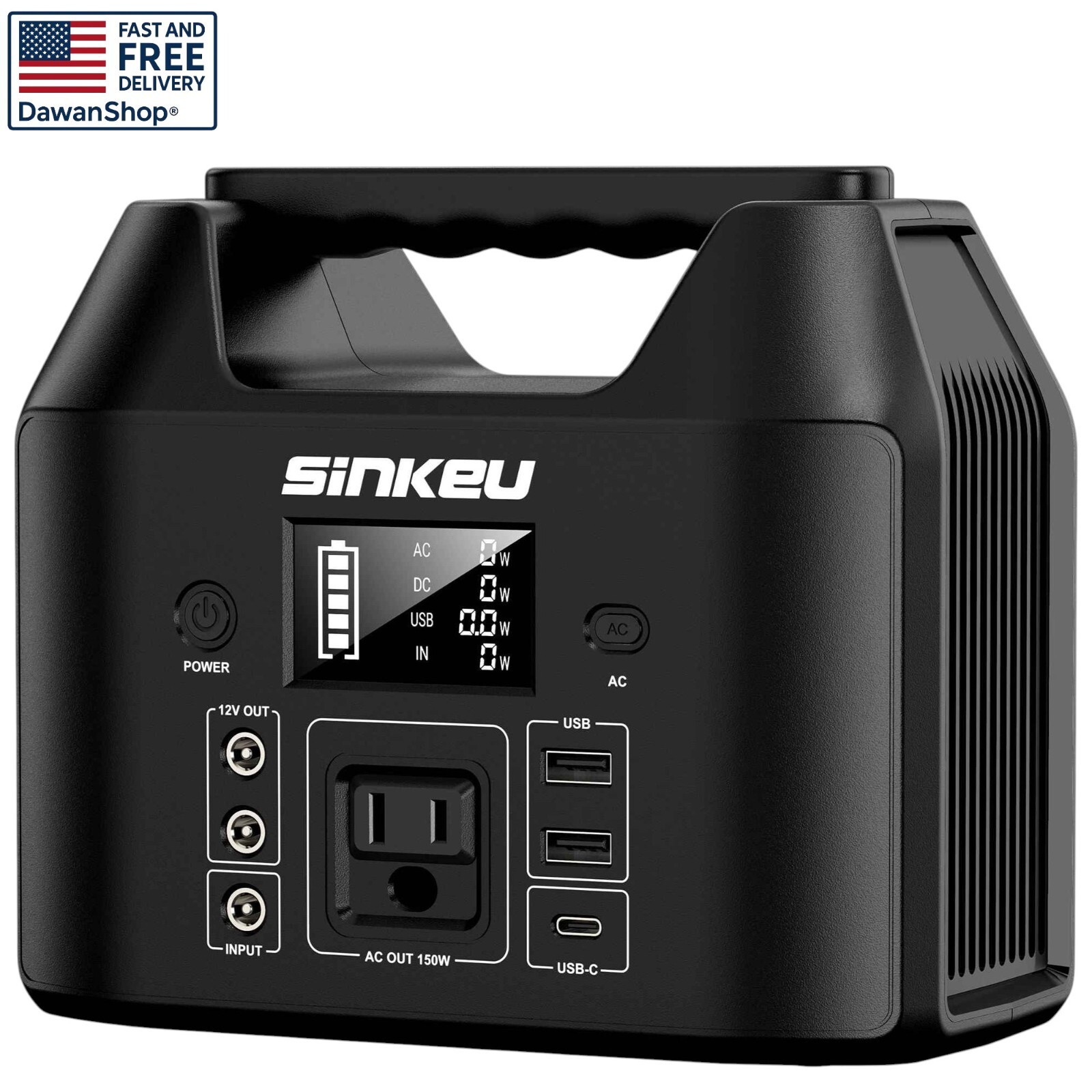 150W LiFePO4 Portable Power Station Solar Generator for Camping RV Home