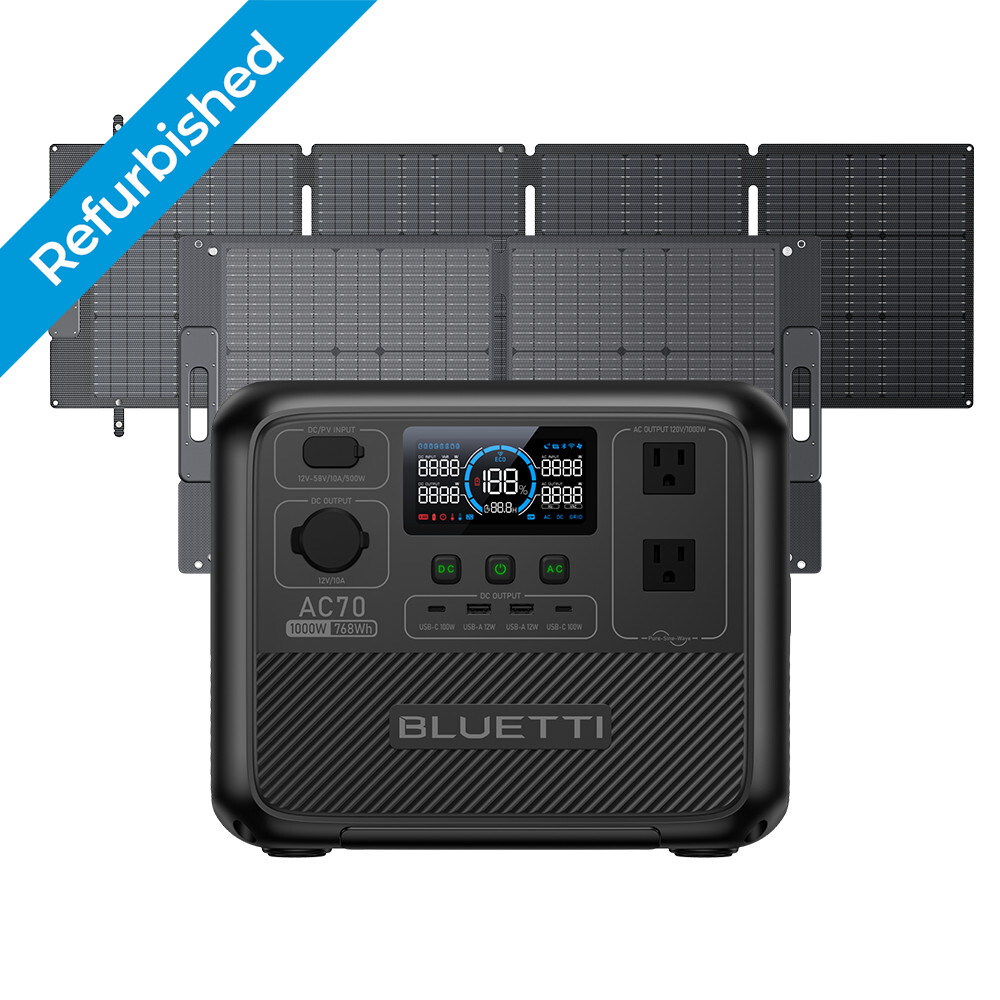 BLUETTI AC70 1000W/768Wh Portable Power Station+Optional Solar Panel
