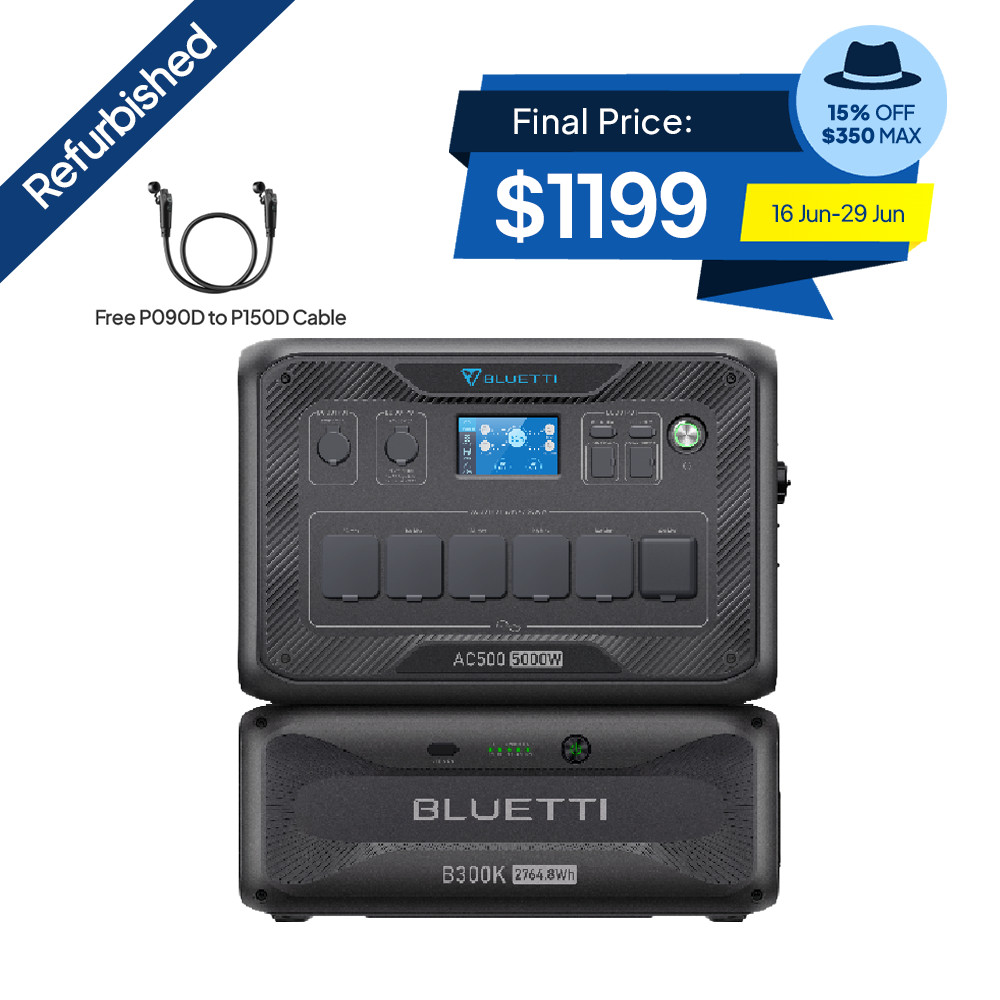 BLUETTI AC500+B300K 5000W 2764.8Wh Power Station for Emergency Power Supply