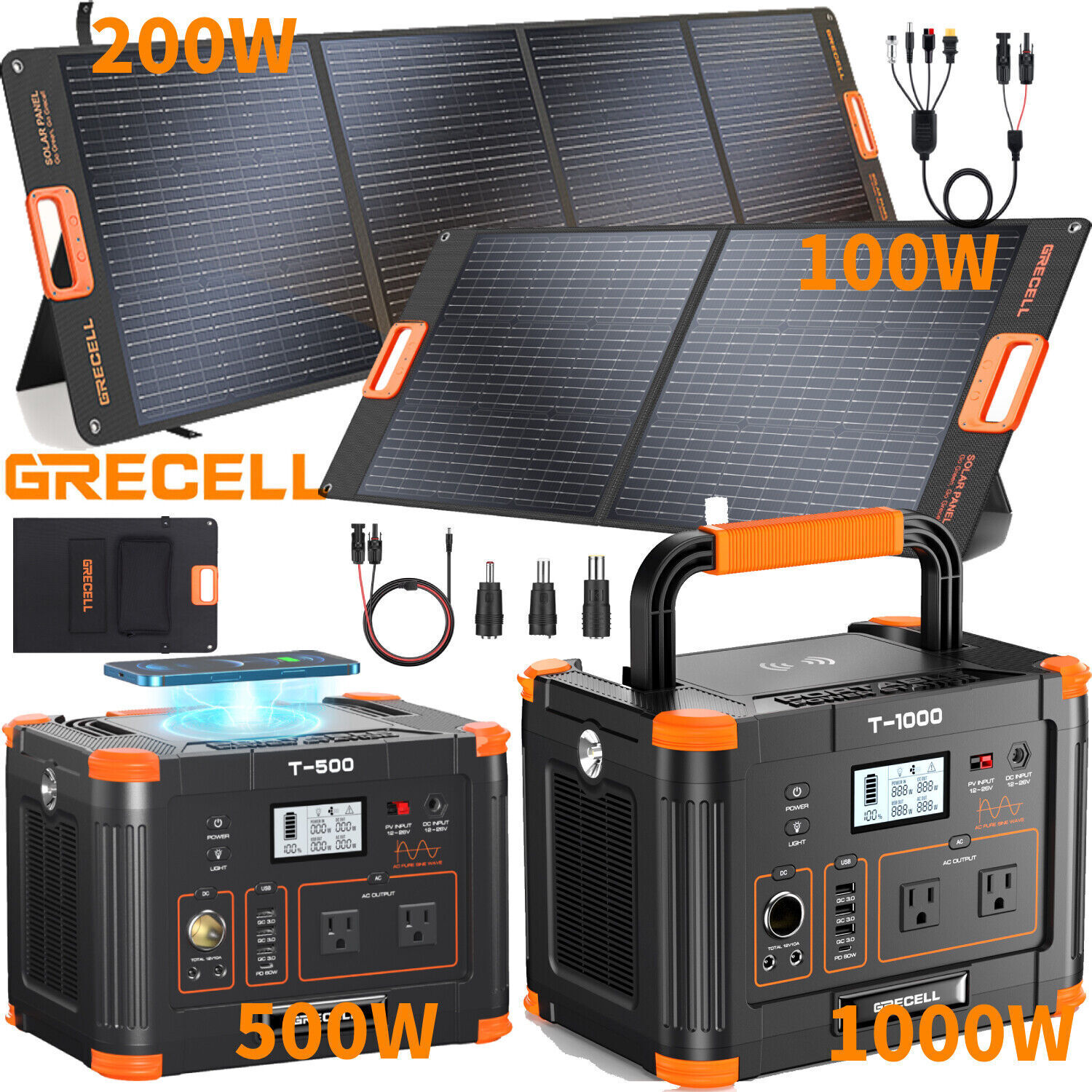 Peak 2000W Power Station Portable Solar Generator Backup Battery / Solar Panel