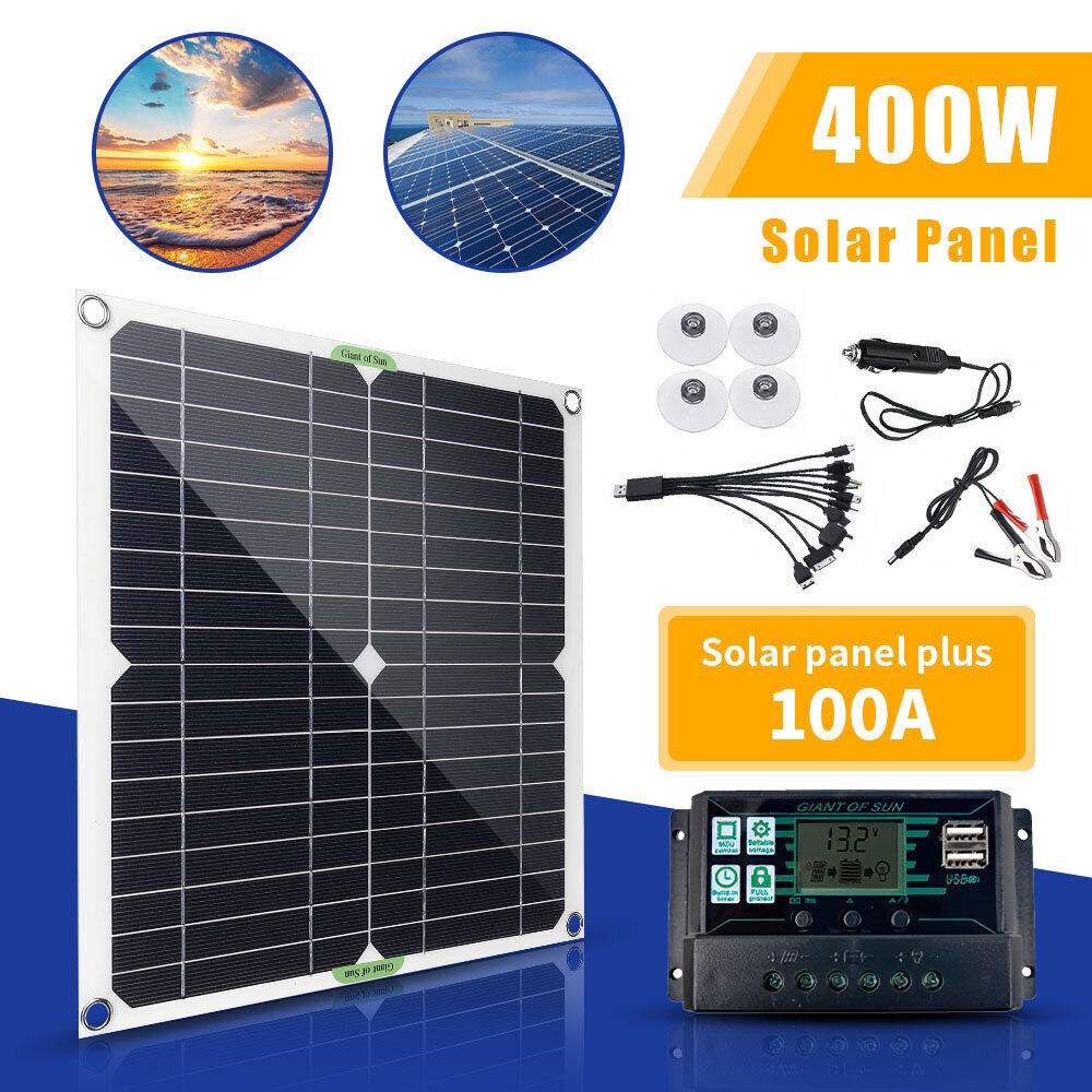 800W Watts Solar Panel Kit 12V 100A Battery Charger w/Controller Caravan Boat