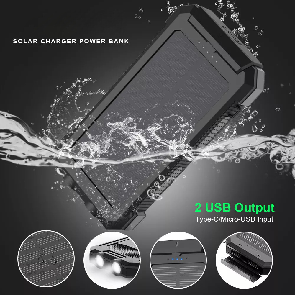 Portable Charger Fast Charging Black Power Bank Portable Charger for Cell Phone