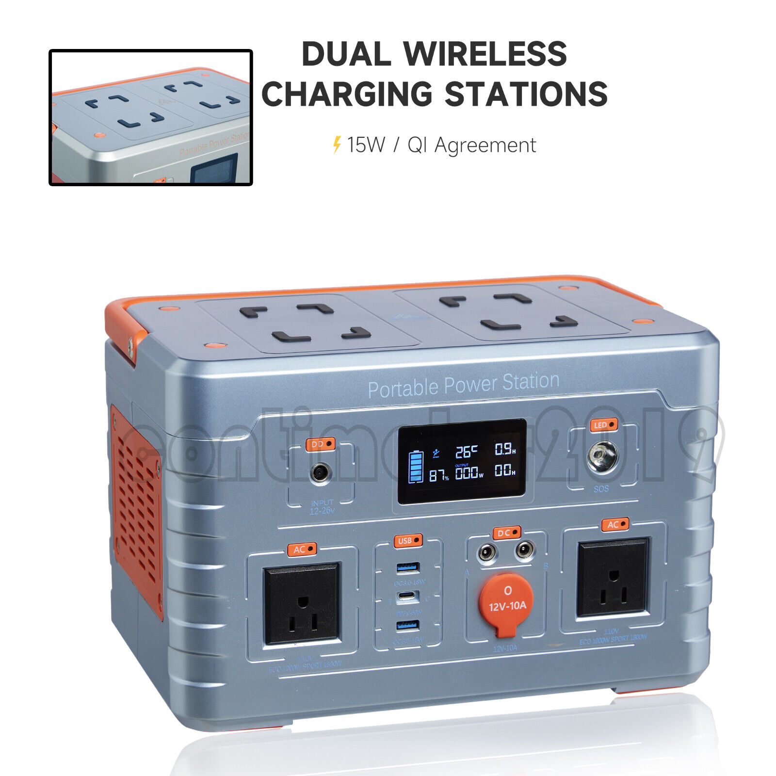 1200W Portable Power Station Battery Solar Generator Camping Travel 1172Wh