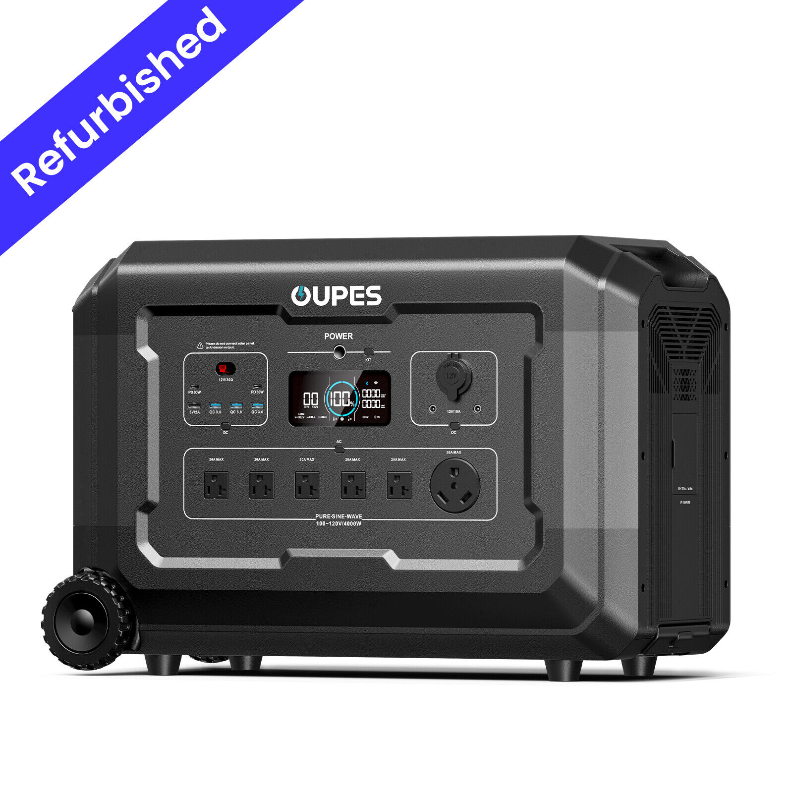 OUPES Mega 5 4000W/5040Wh Portable Power Station Solar Generator LFP Battery