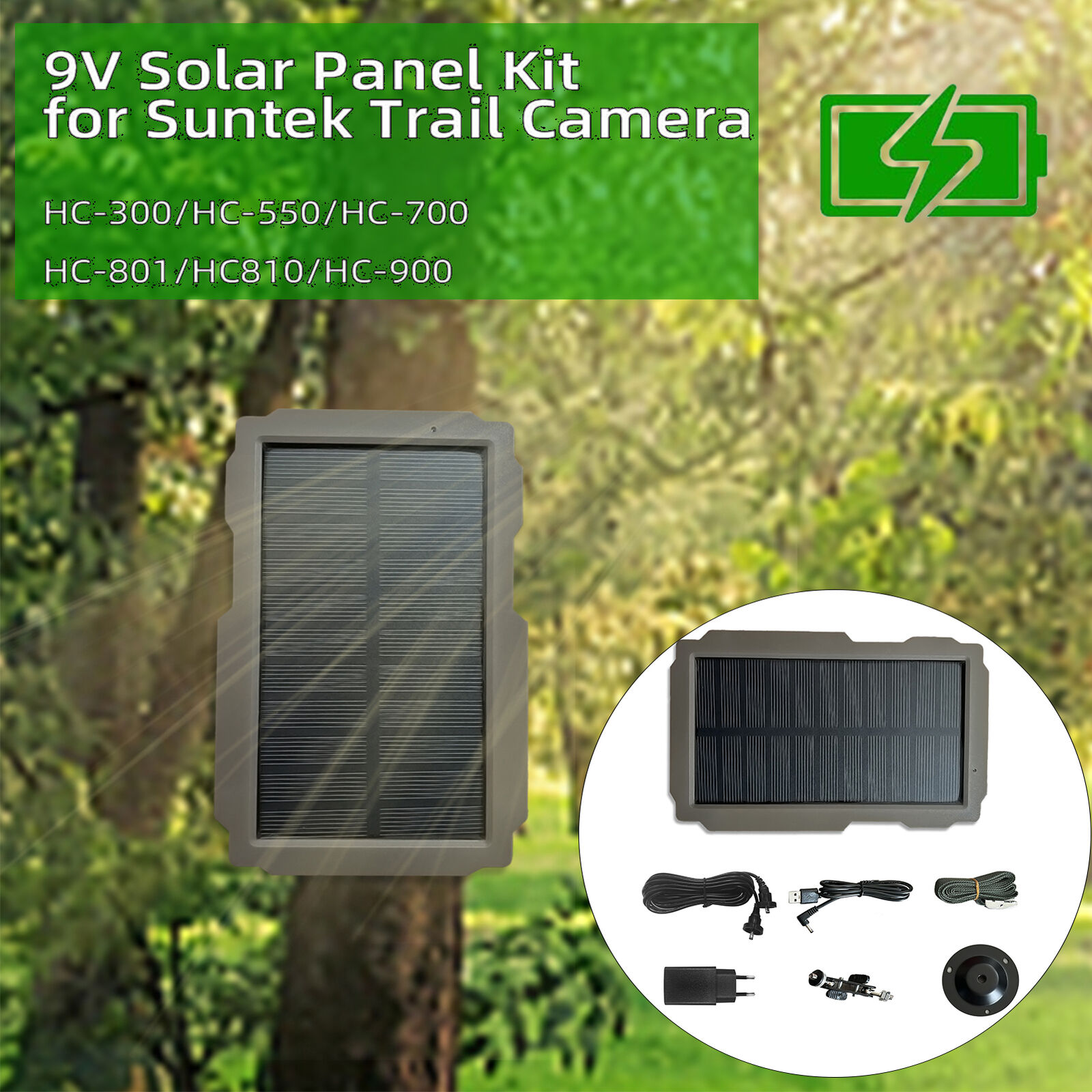 Hunting Camera Solar Panel Kit 3000mAh 6V-12V Rechargeable Solar Charger M7M5