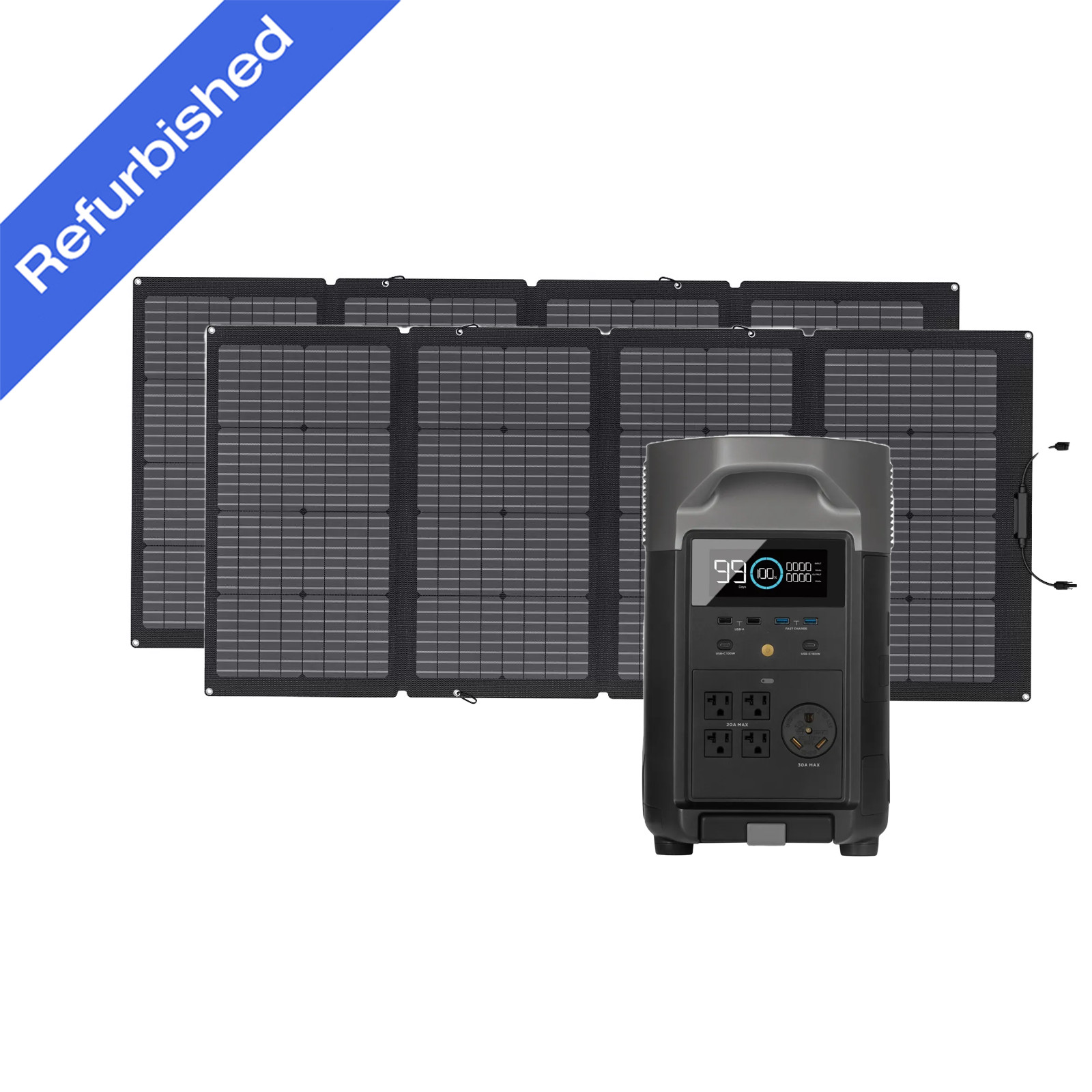 EcoFlow DELTA Pro 3600Wh Generator+2x220W Solar Panel Kit Certified Refurbished