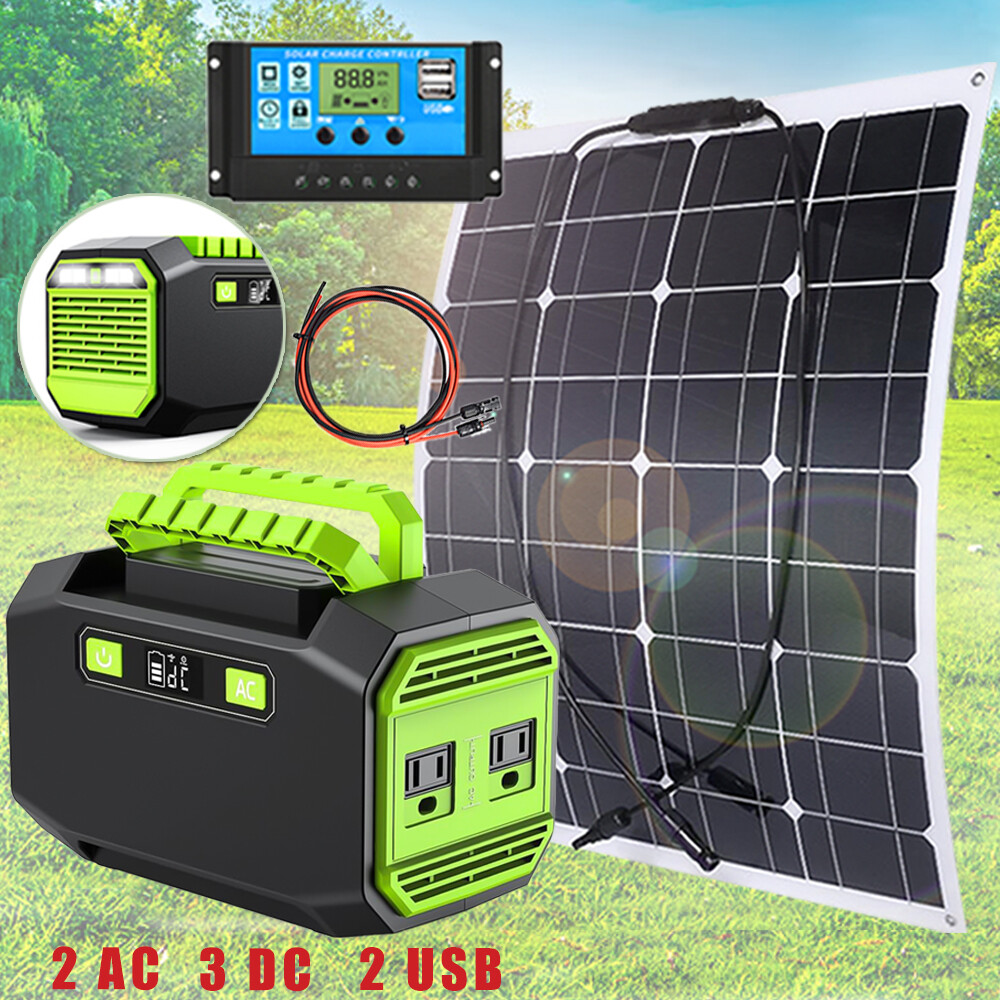 200W Power Station Portable Inverter Generator 39000mAh Battery with Solar Panel