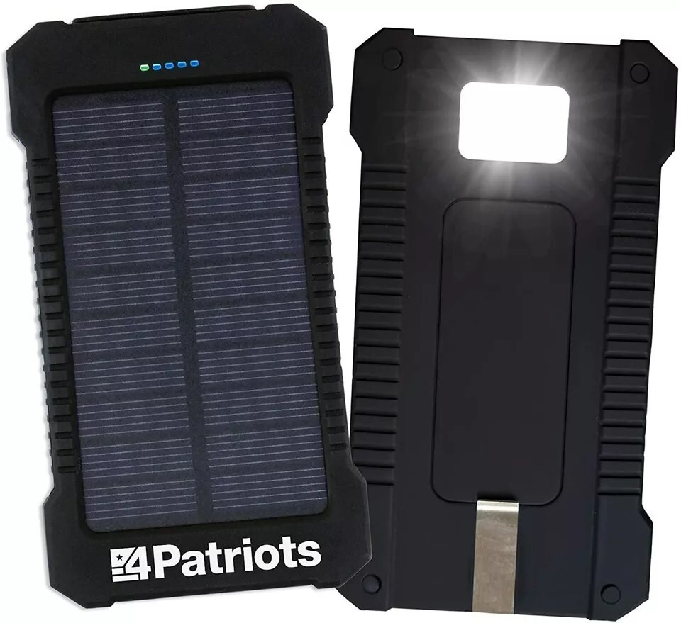 Genuine 4Patriots Power Cell USB Solar Charger New in Box-Re-Charges in Sun!