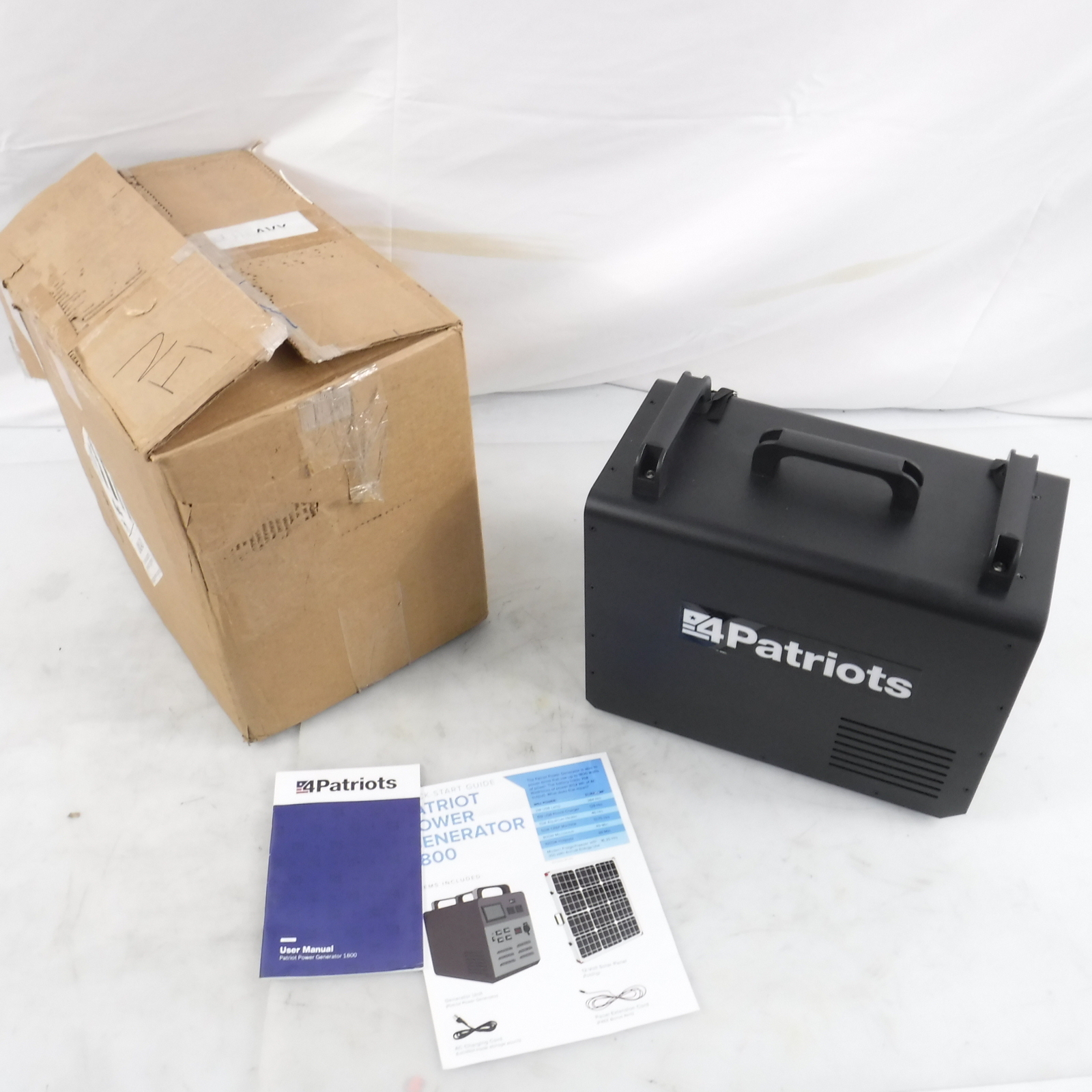 SEE DESC. 4Patriots 1800 Power Solar Generator NO SOLAR PANELS OR EXT. CORD