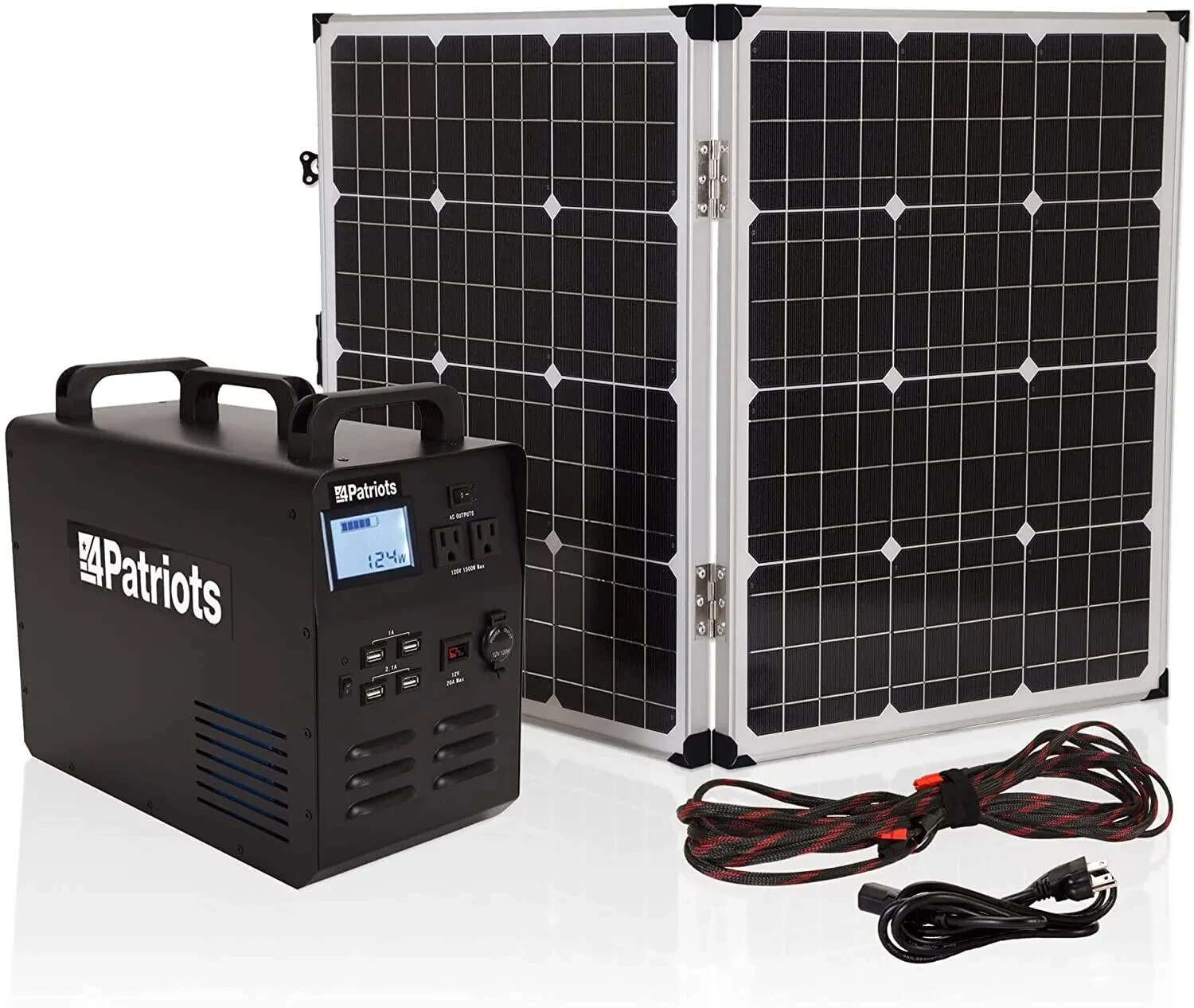 Patriot Power 1800 Solar Generator – Includes 4Patriots 100w Panel Charger