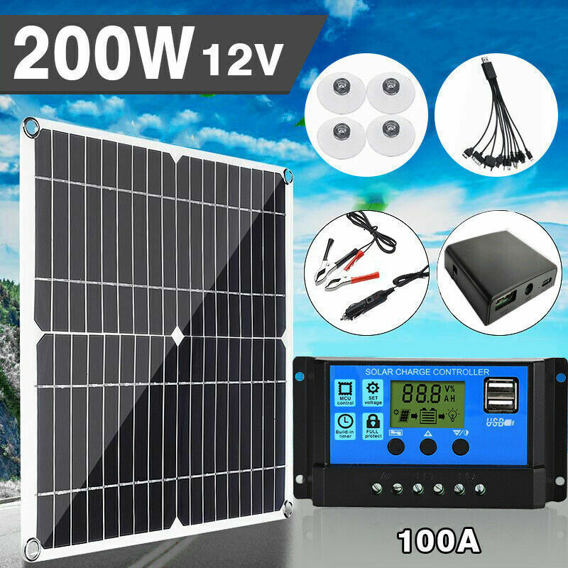 6000W Complete Solar Panel + Generator Kit for Home/RV Off-Grid (US Fit)