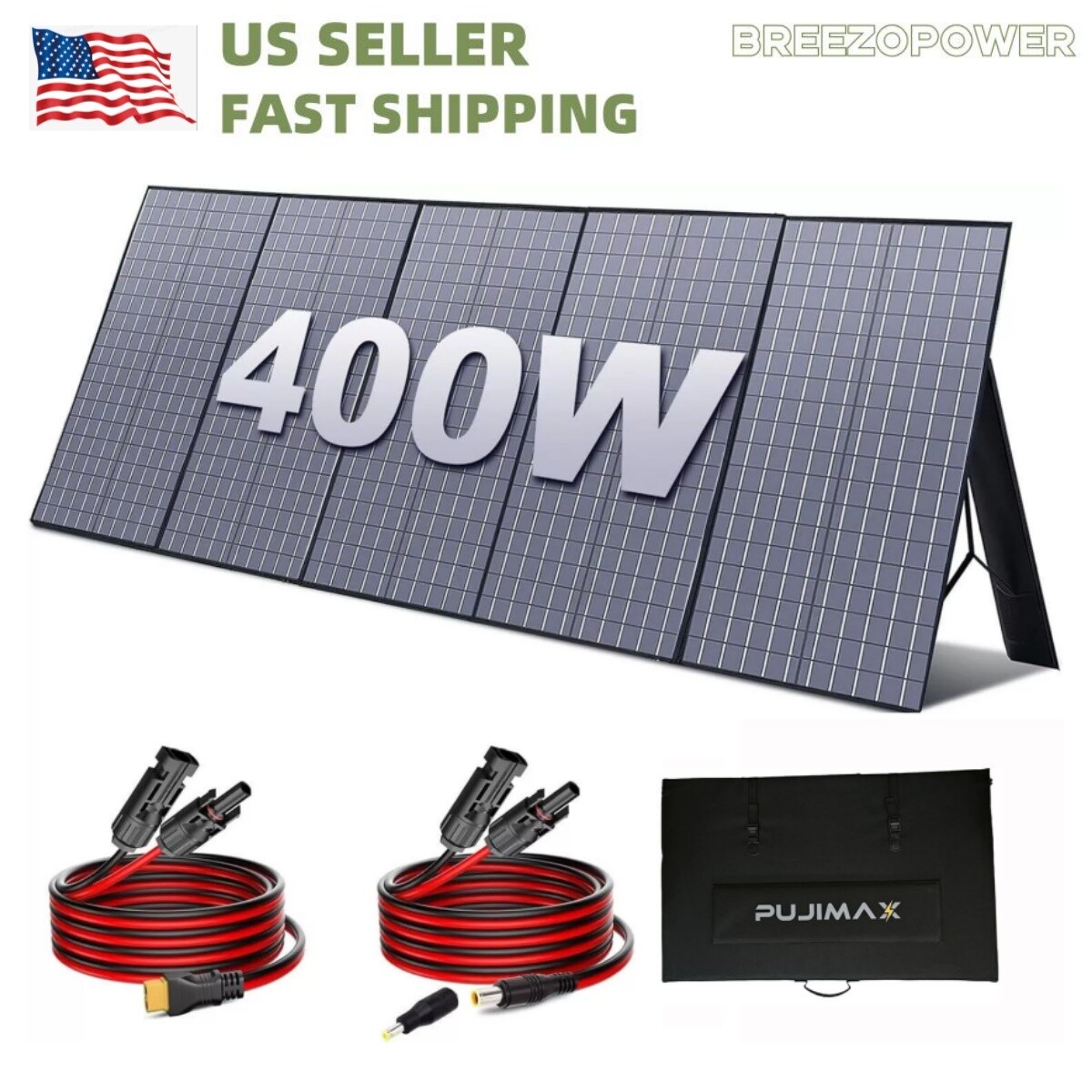 PUJIMAX 400W Portable Foldable Solar Panel Kit For Solar Generator Power Station