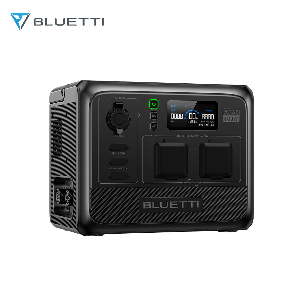 BLUETTI AC60 600W 403Wh Water-resistant Portable Solar Generator for Camping/RV