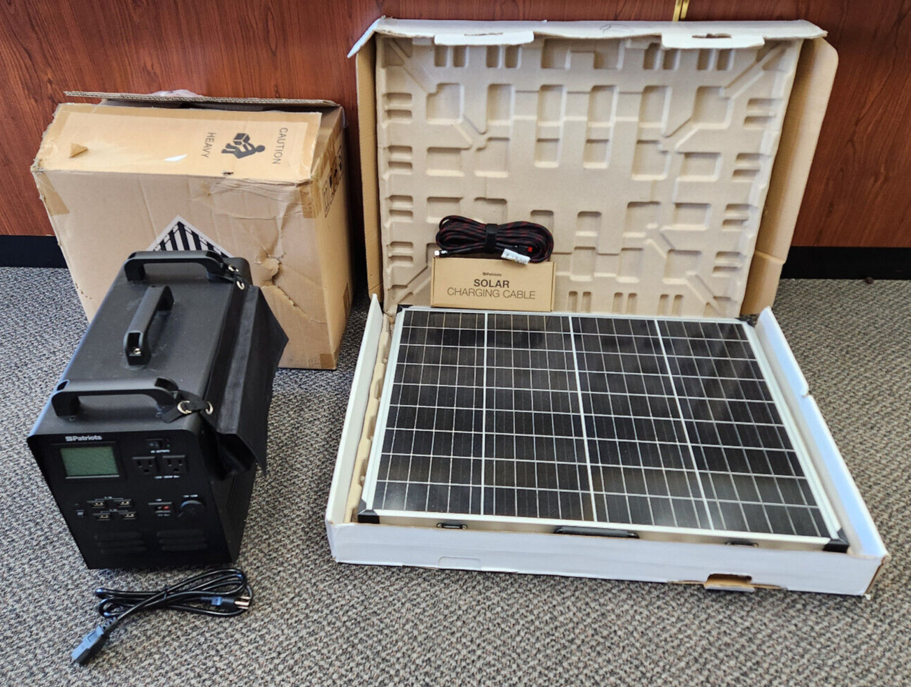 4Patriots Solar Generator 1800W 12V w/Solar Panel 100W, Portable & Foldable
