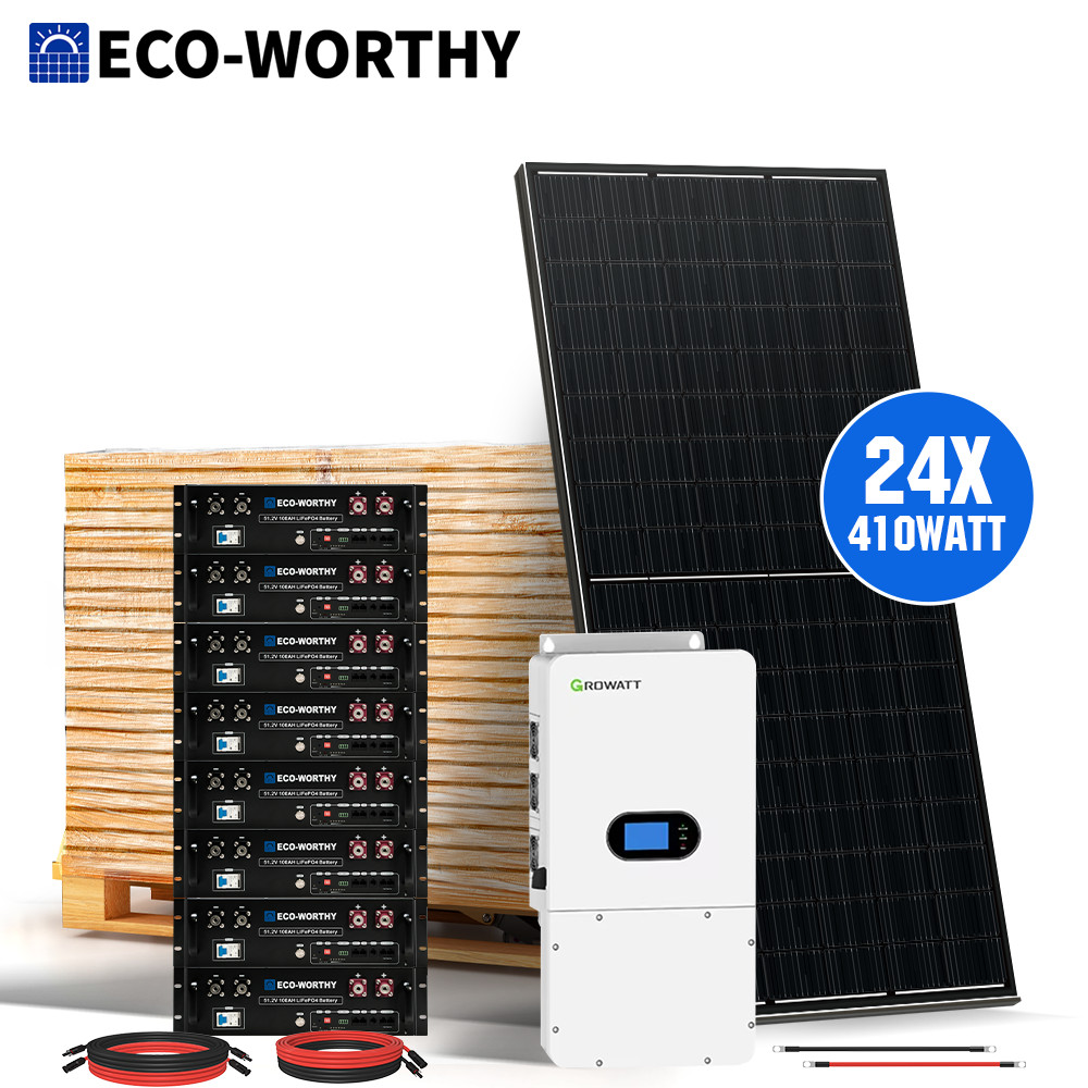 9840W Solar Panel Kit +10KW GroWatt Solar inverter & 40KWh Lithium Battery