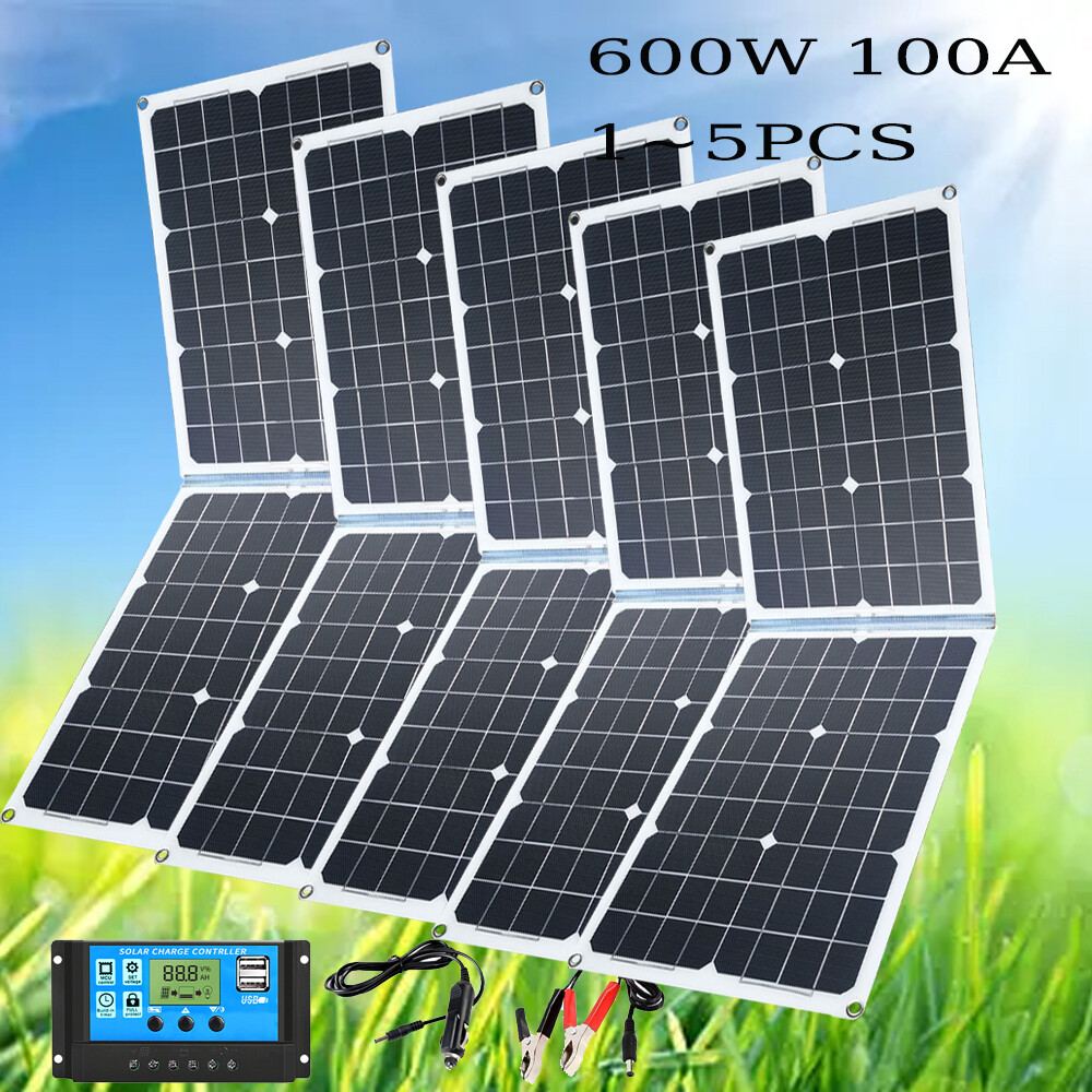 3000 Watts Solar Panel Kit Monocrystalline 100A 12V Battery Charger Caravan Boat