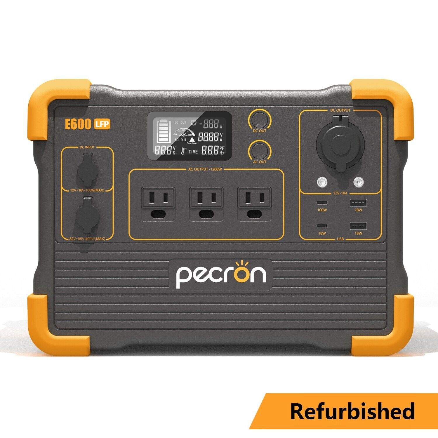 PECRON E600LFP 614Wh 1200W Portable Power Station Solar Generator Refurbished