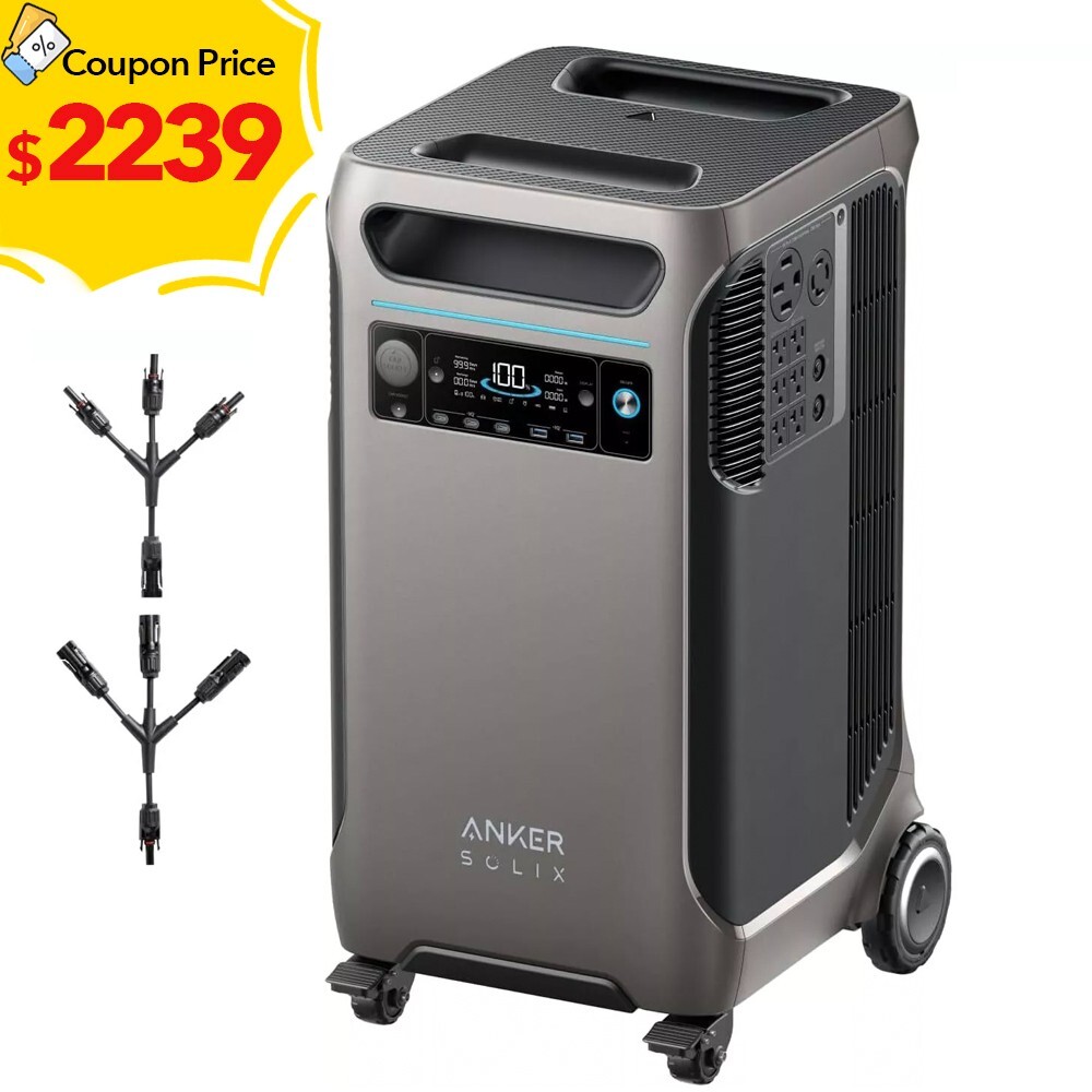 Anker SOLIX F3800 Portable Power Station 3840Wh LiFePO4 Solar Generator 6000W
