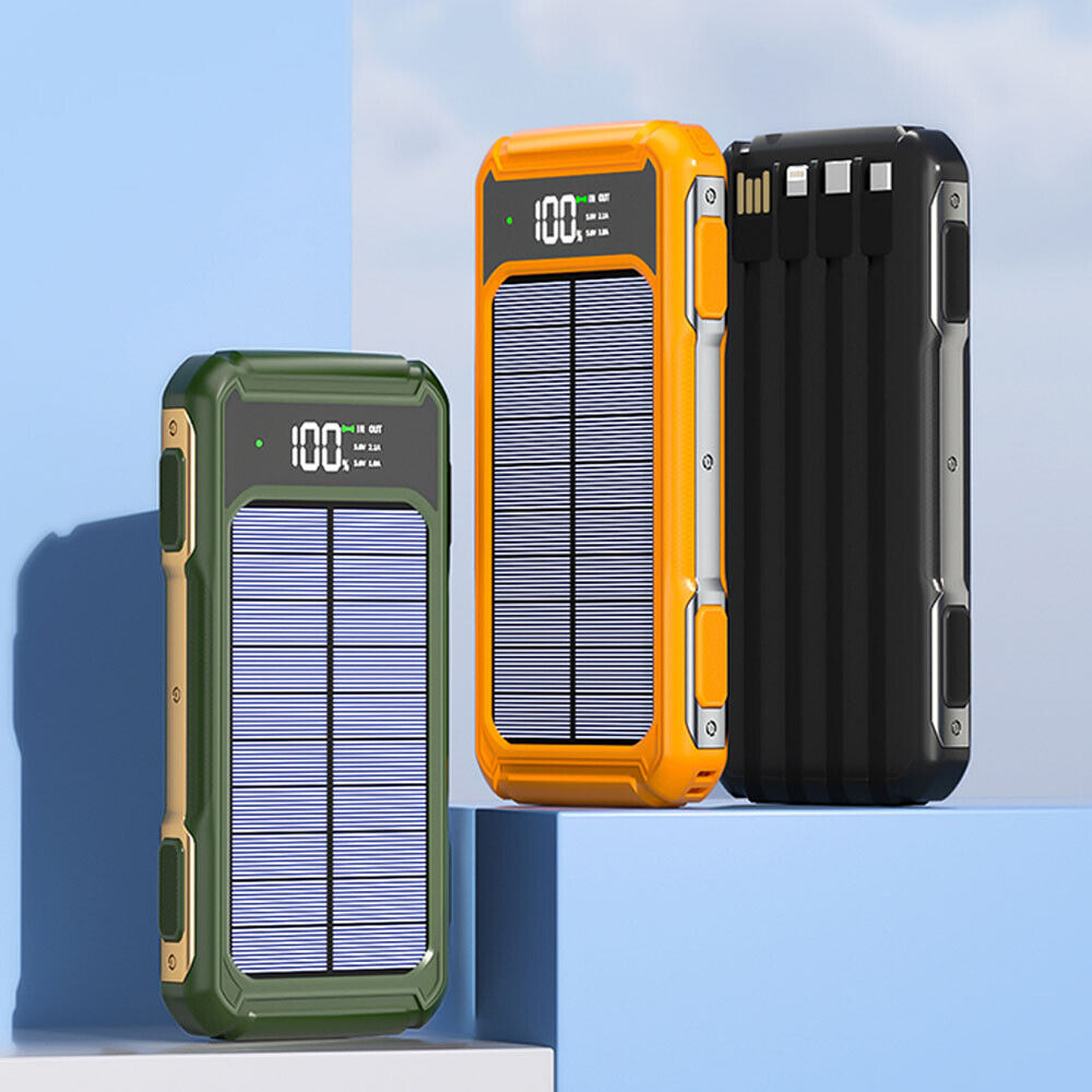 2025 Super 50000000mAh 4 Output Portable Charger Solar Power Bank for Cell Phone