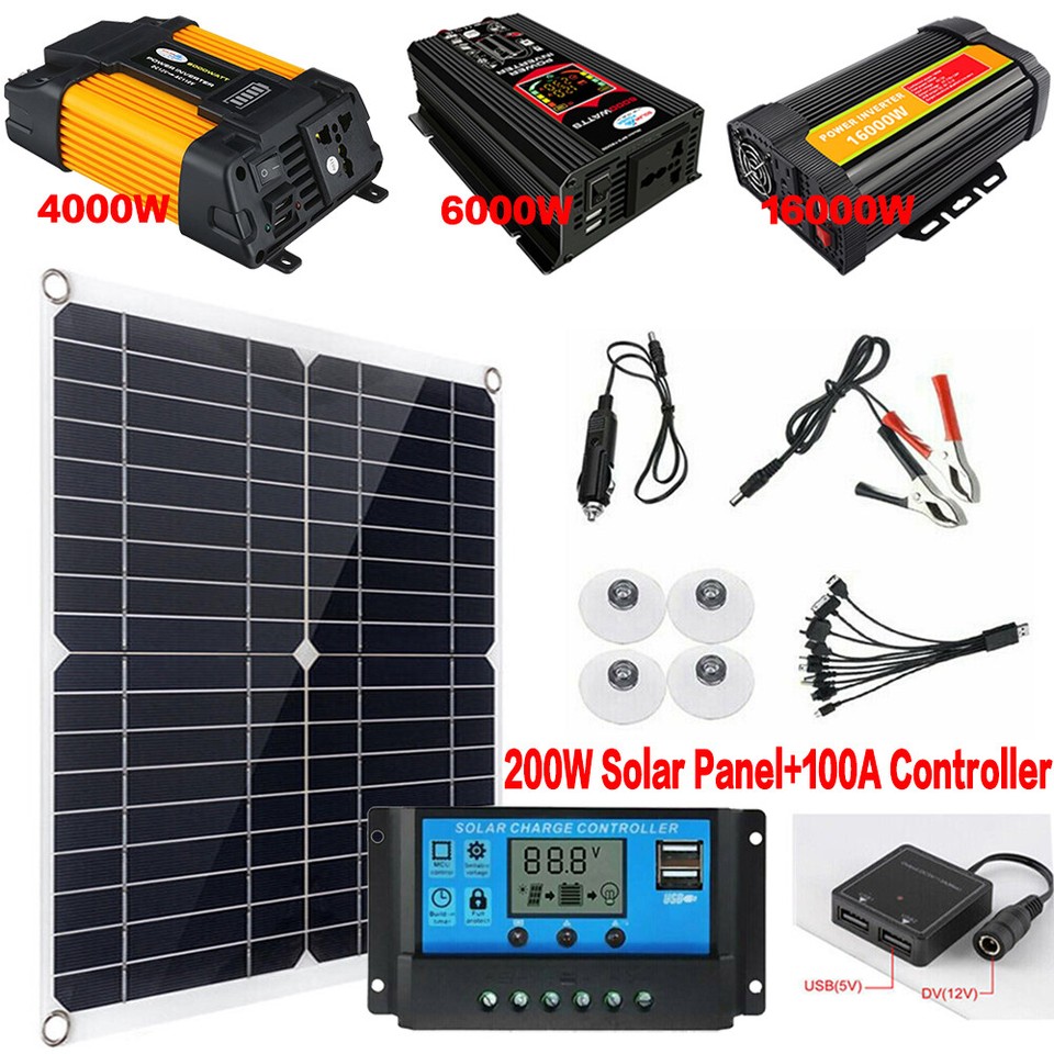 Car Power Inverter 4000/6000/16000W DC 12V to AC 110V Sine Wave Solar Converter