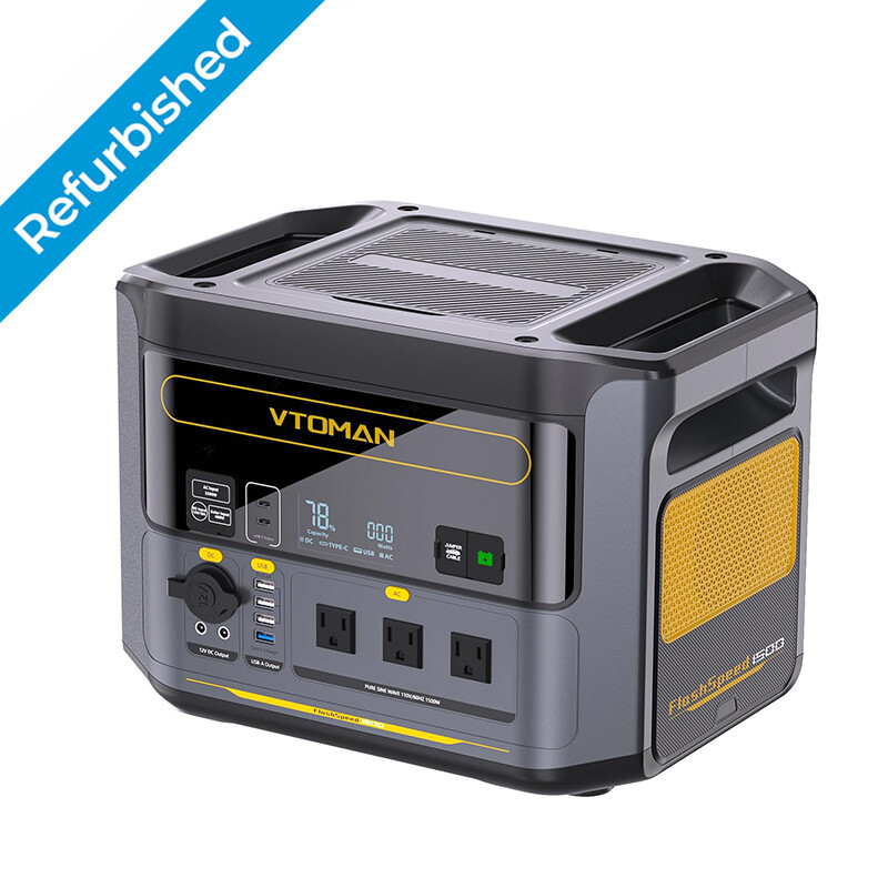 VTOMAN FlashSpeed 1500 Portable Power Station 1548Wh Solar Generator Refurbished