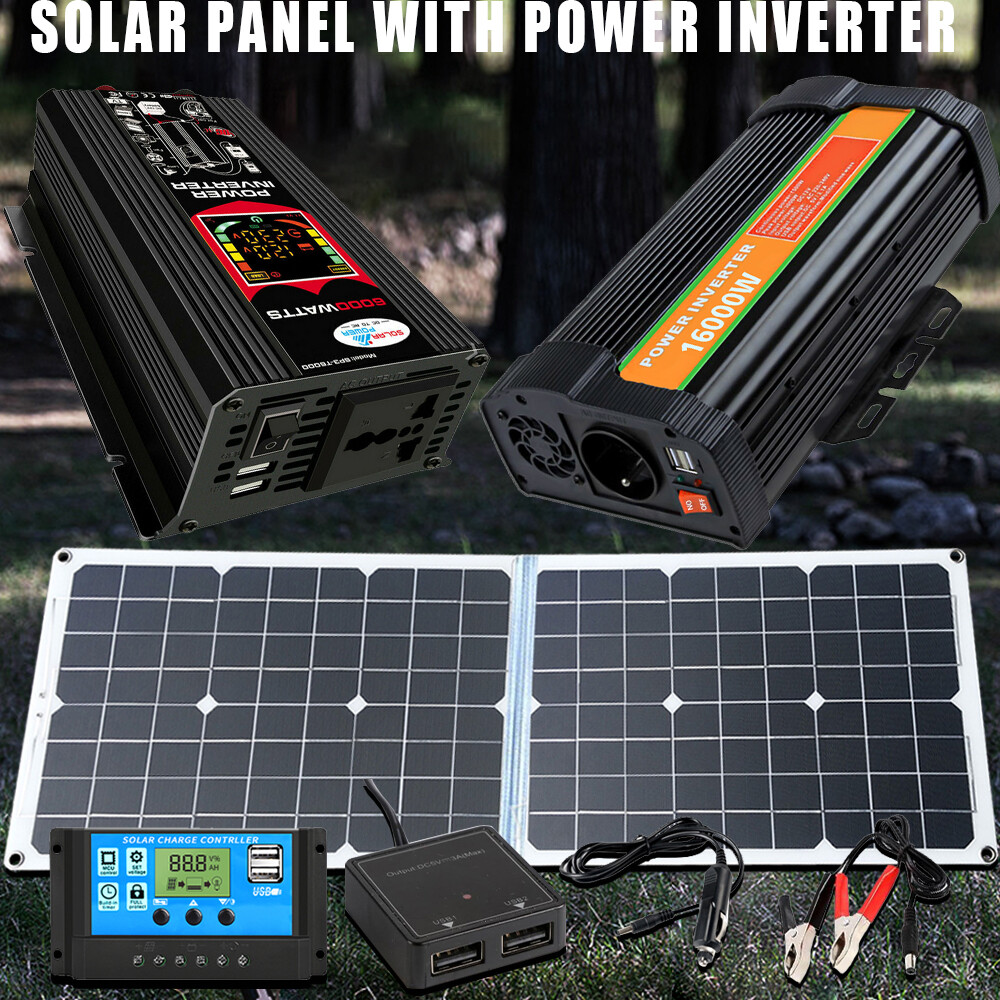 16000W Complete Solar Panel Kit Solar Power Generator 100A Home 110V Grid System