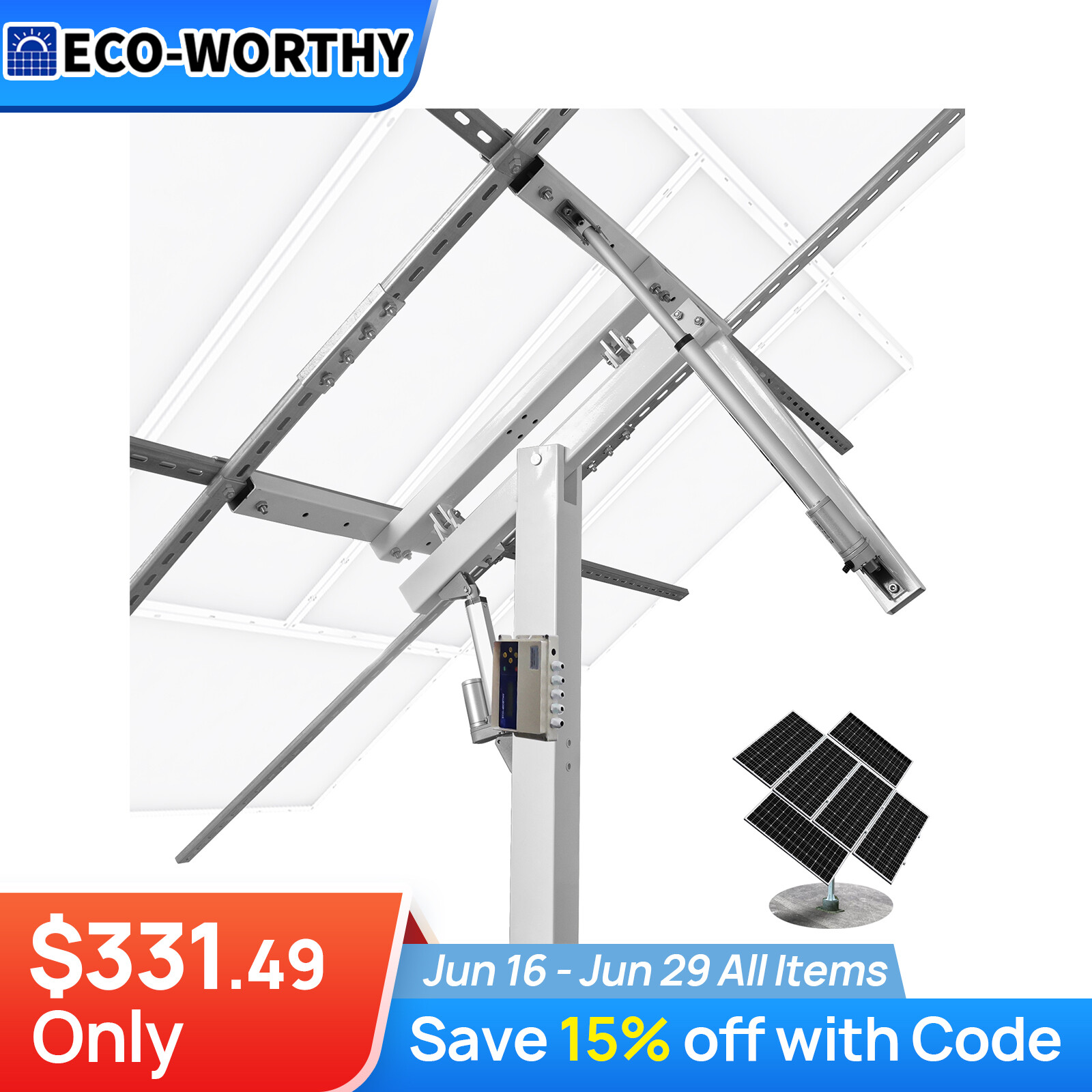 ECO-WORTHY Solar Panel Kit Tracking System Dual Axis with Tracker Controller